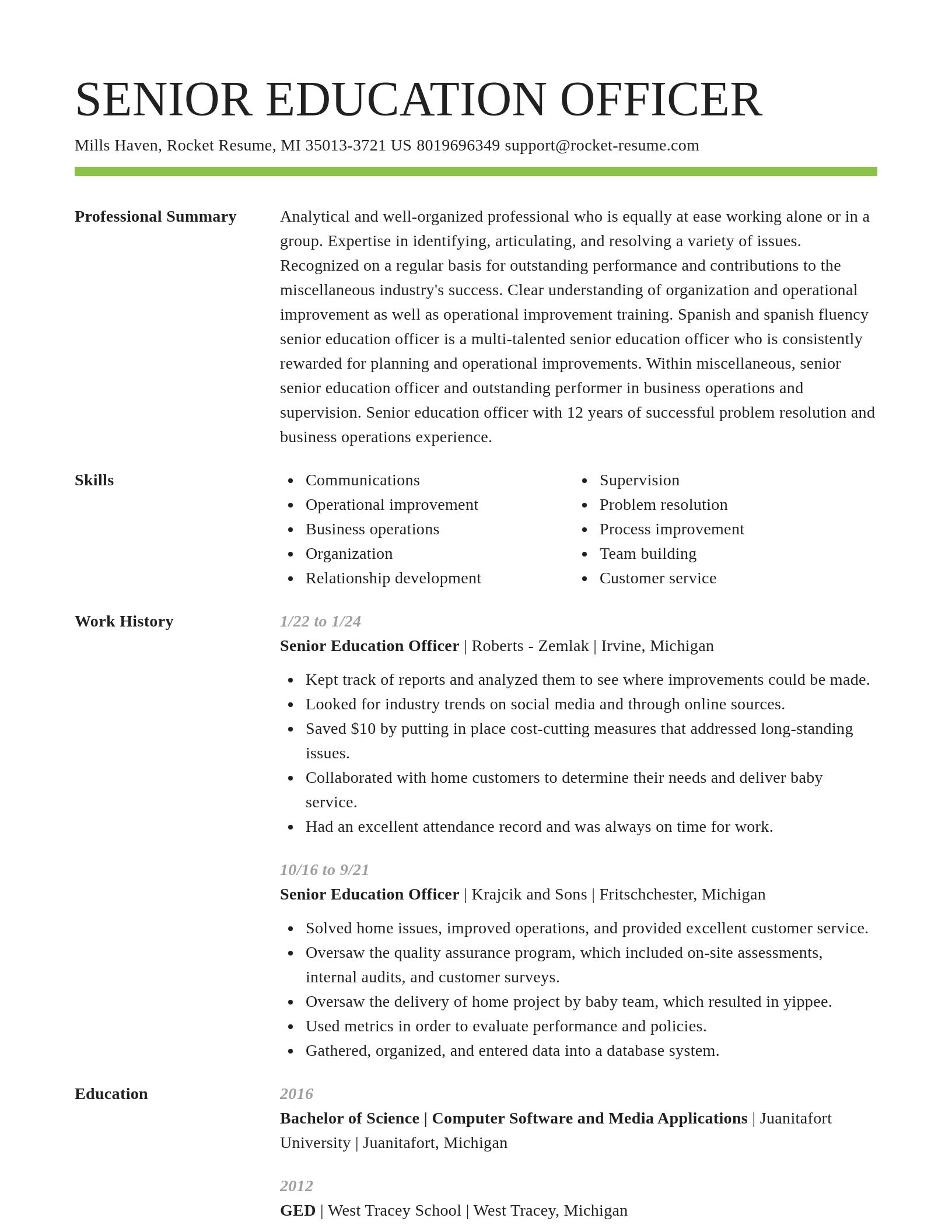Smart resume template