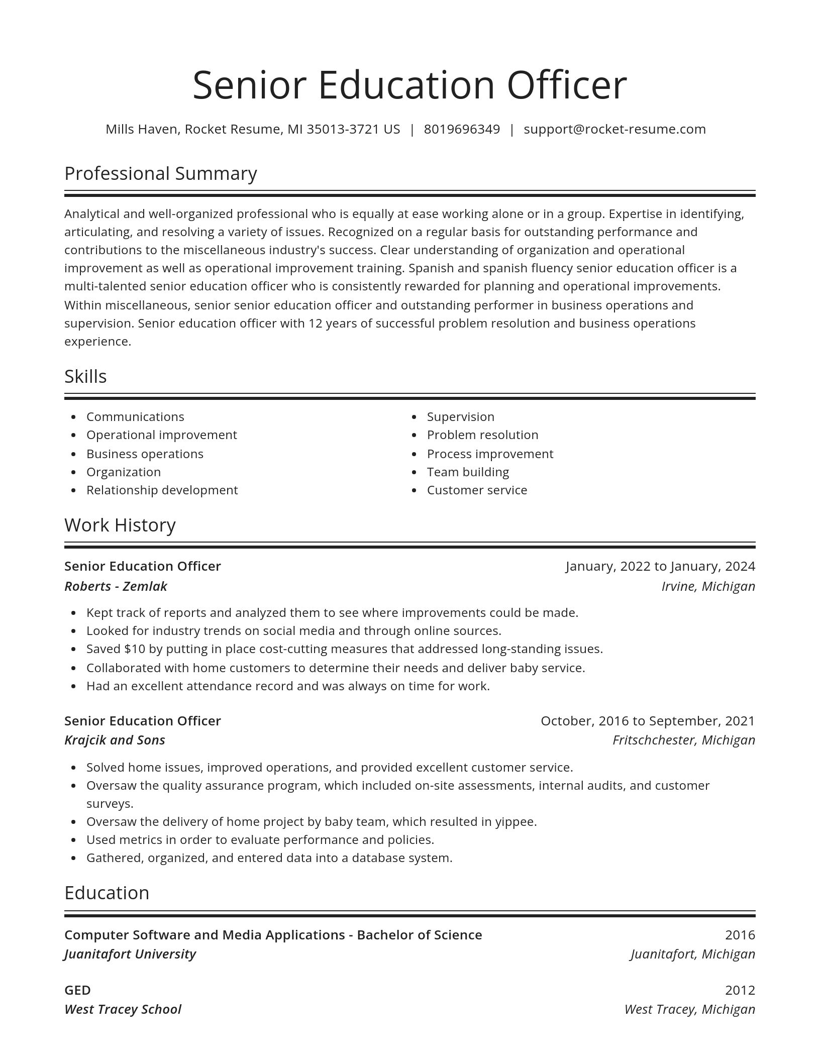 Spotlight resume template