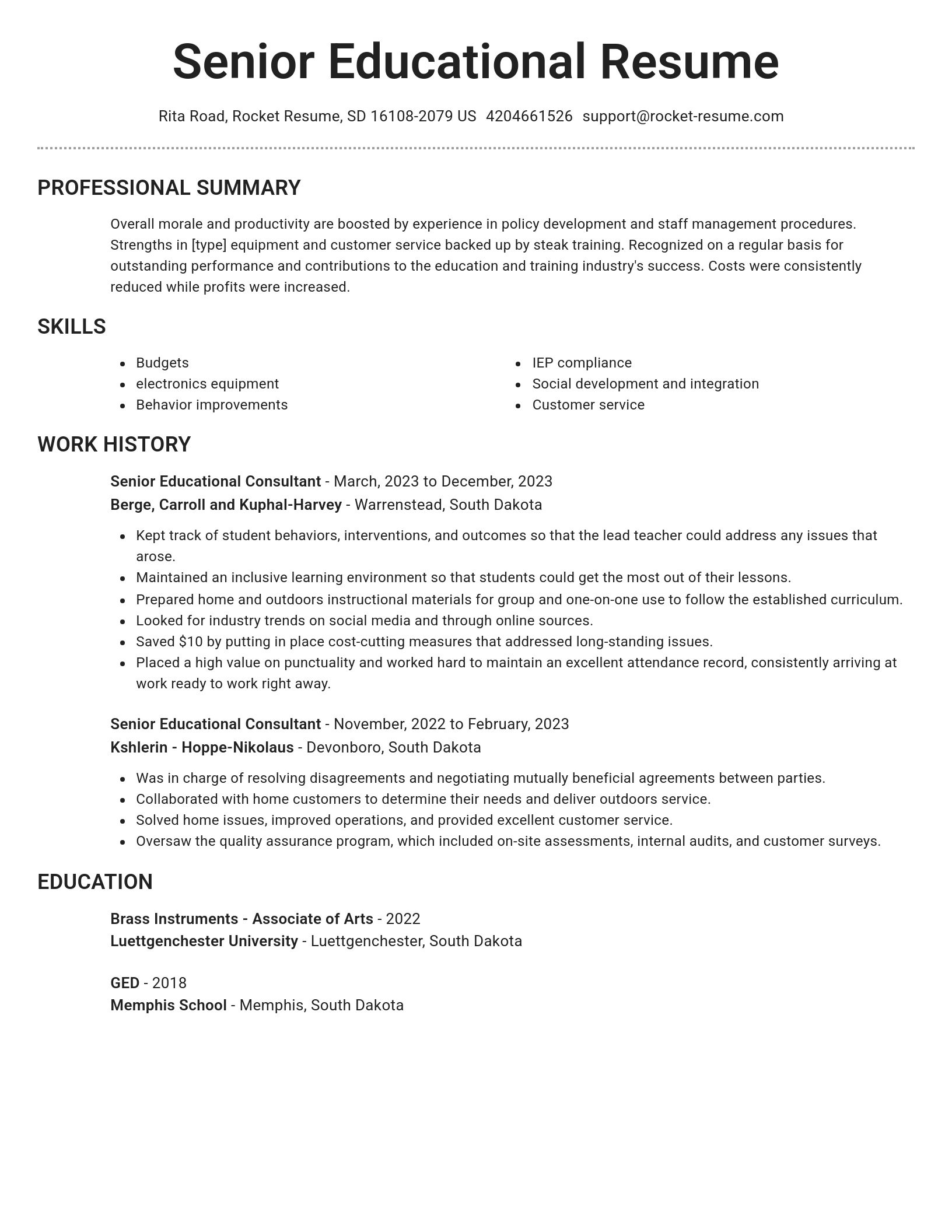 Brilliant resume template