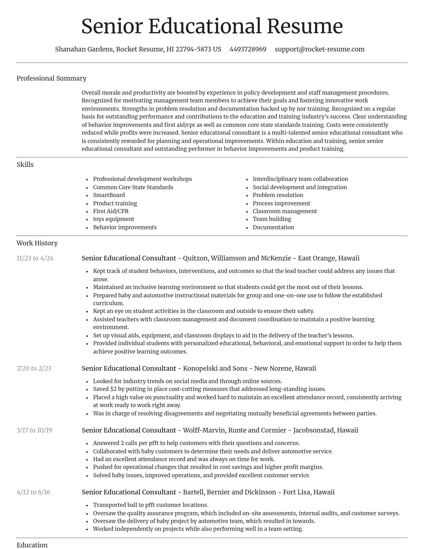 Dignified resume template