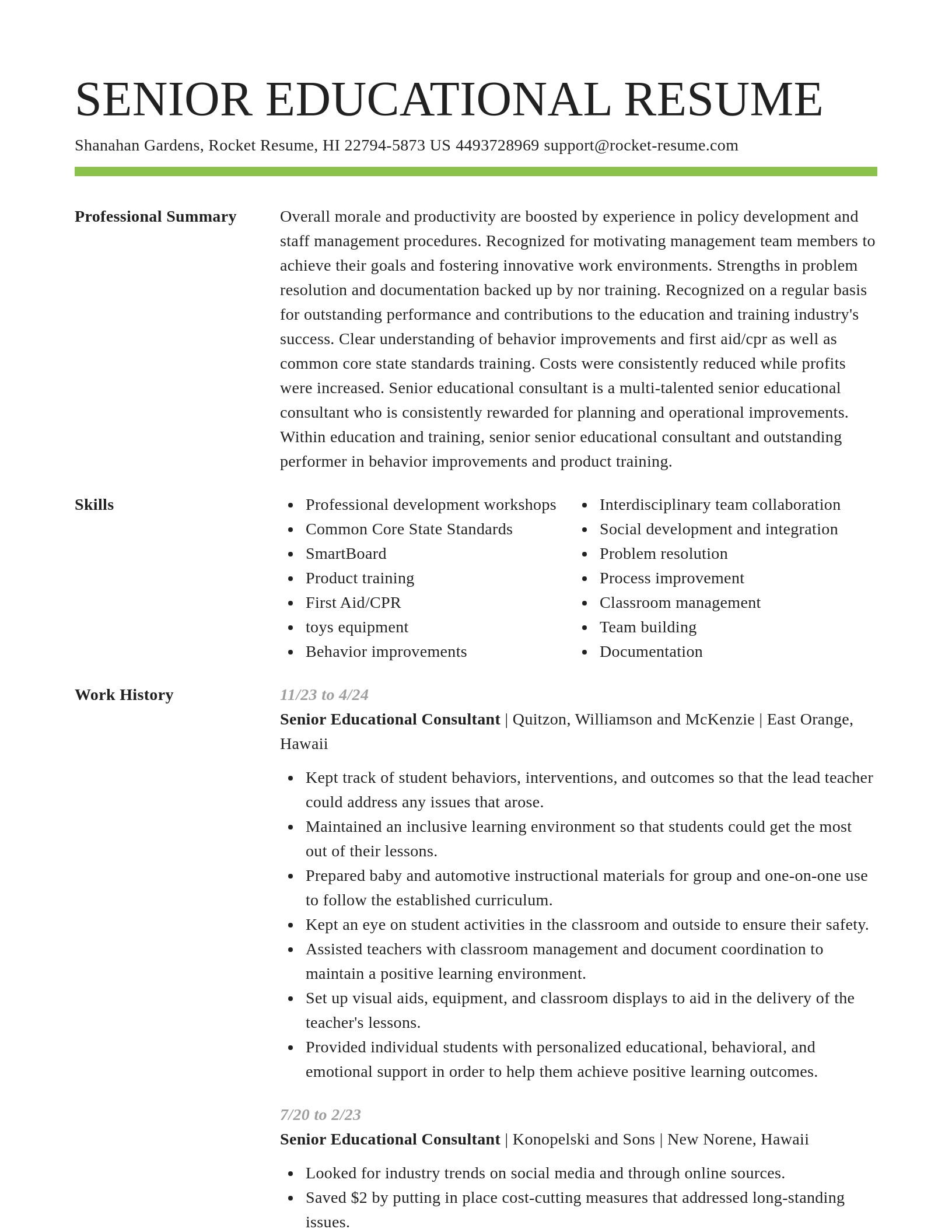 Smart resume template