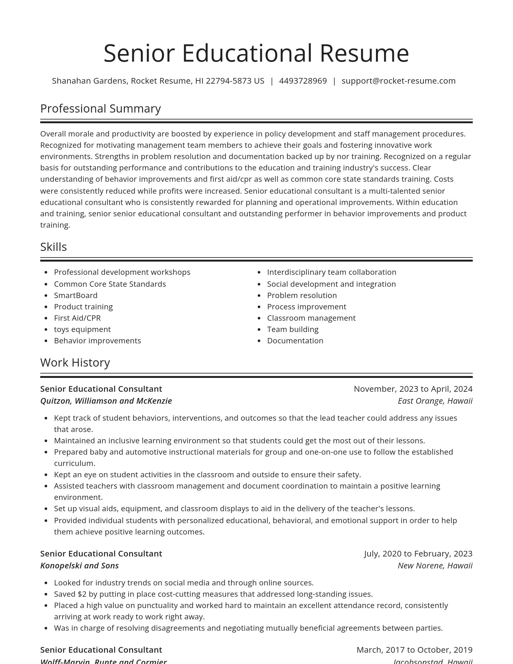 Spotlight resume template