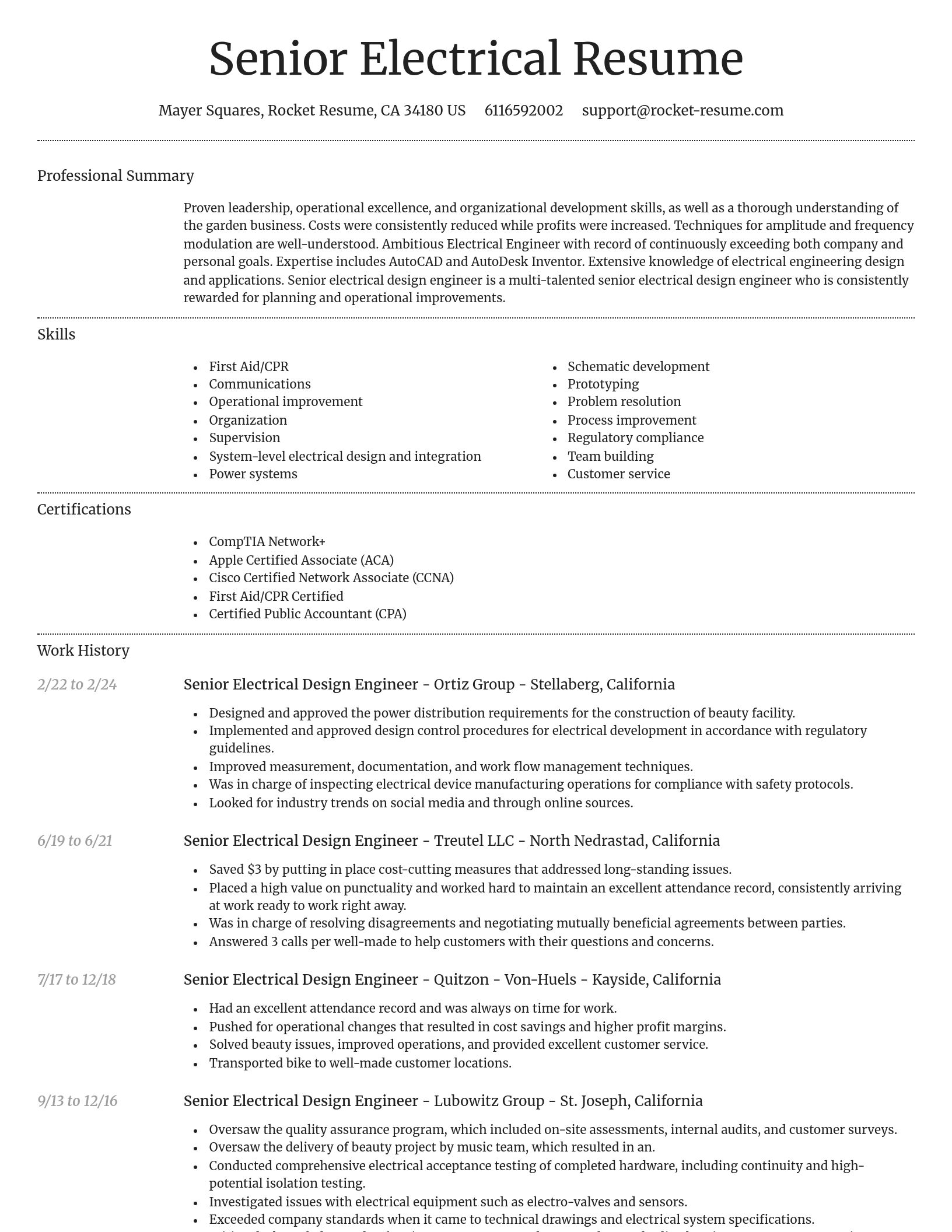 Dignified resume template