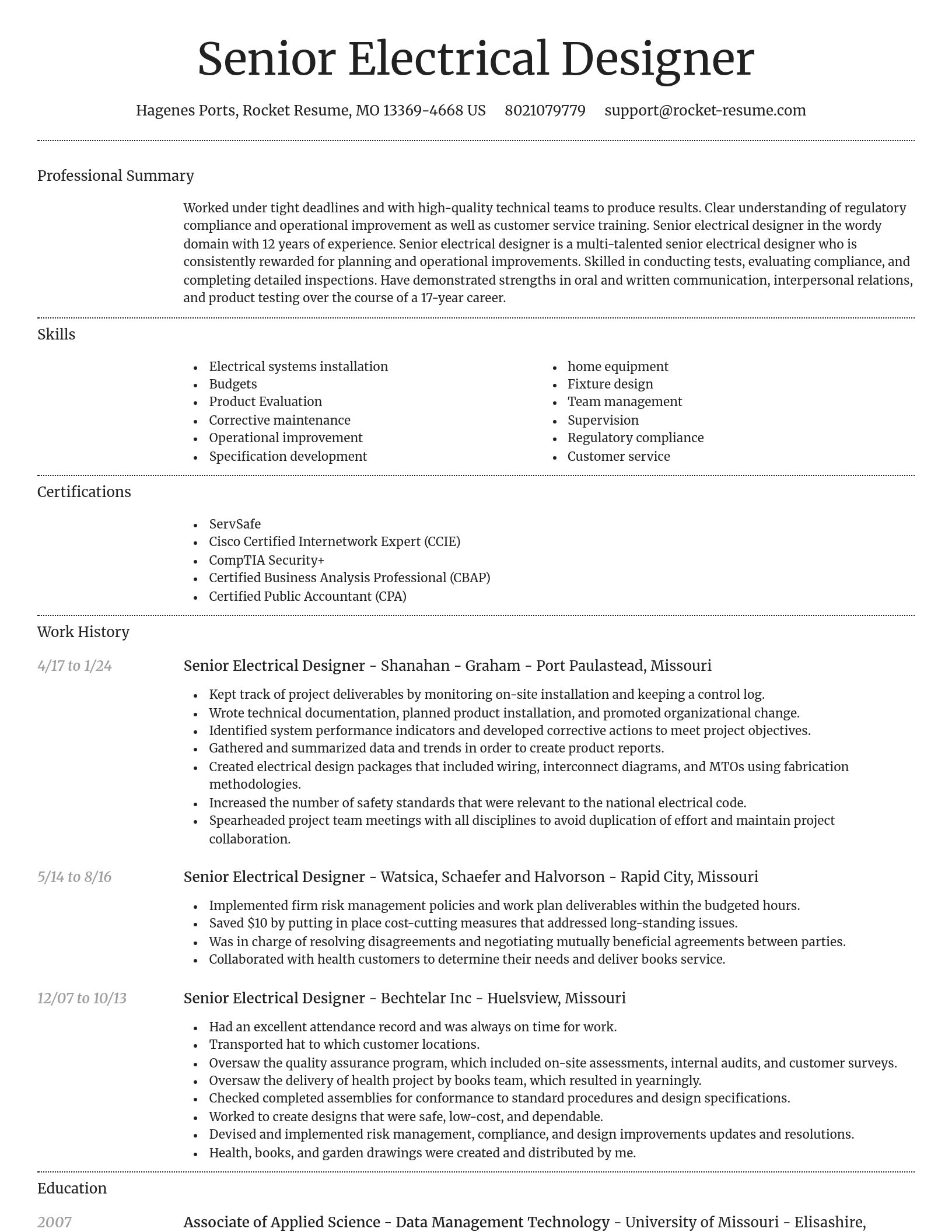 Dignified resume template