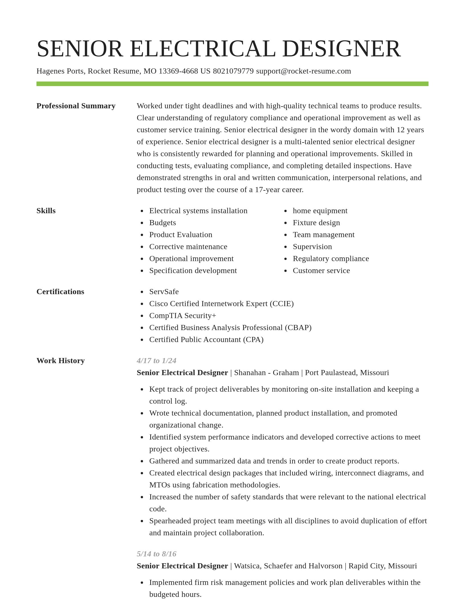 Smart resume template