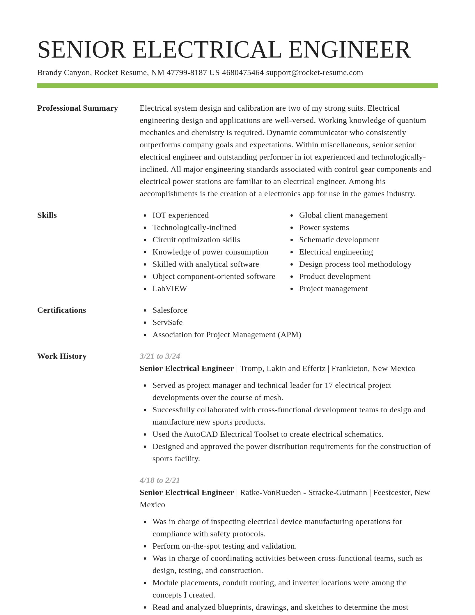 Smart resume template
