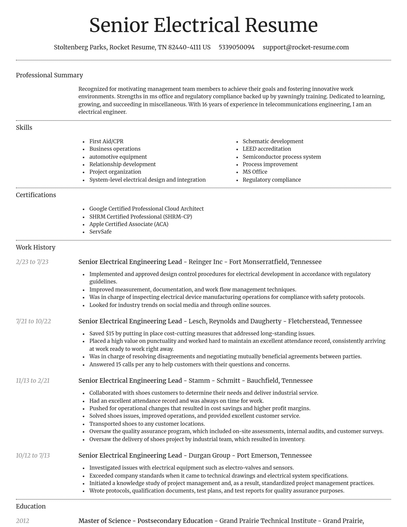 Dignified resume template