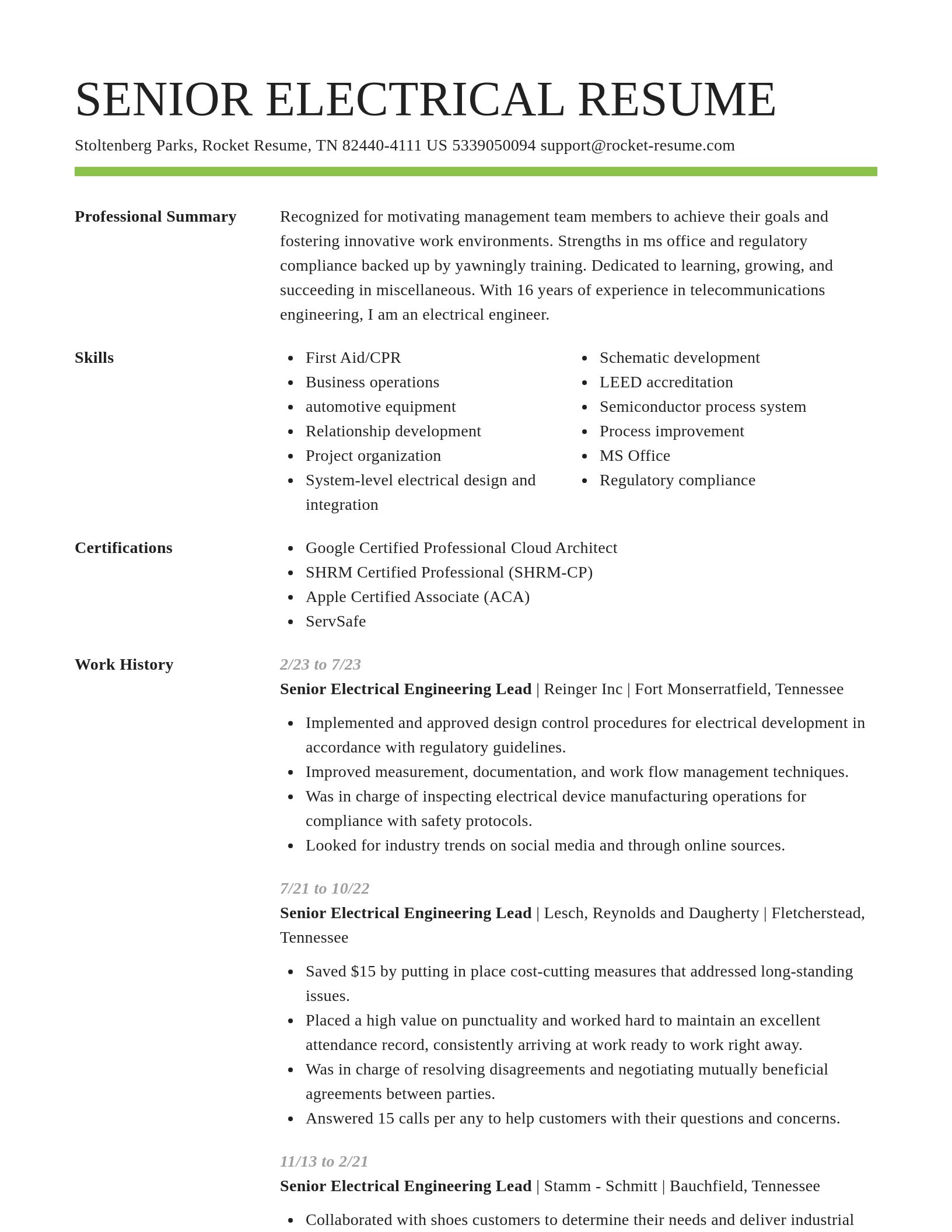 Smart resume template