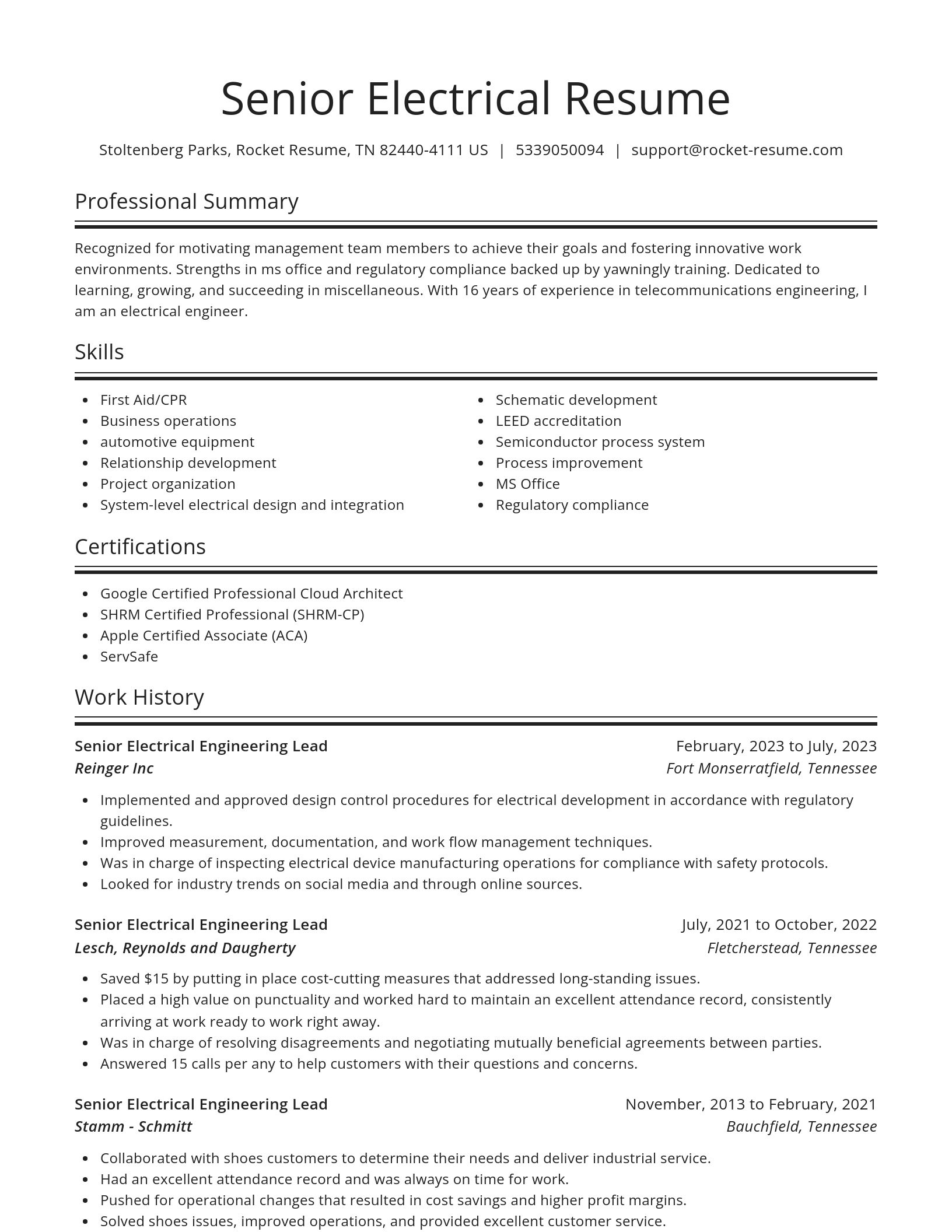 Spotlight resume template