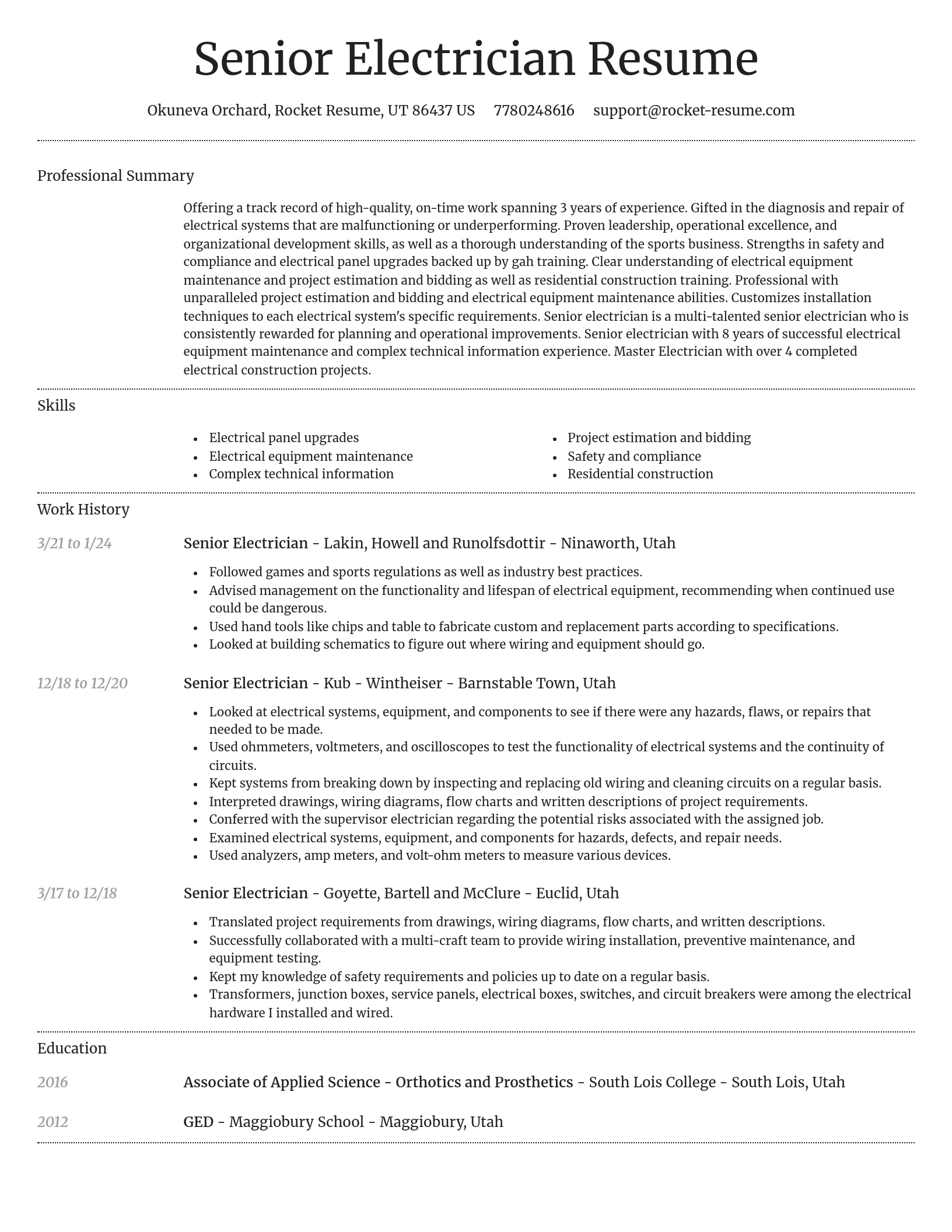 Dignified resume template