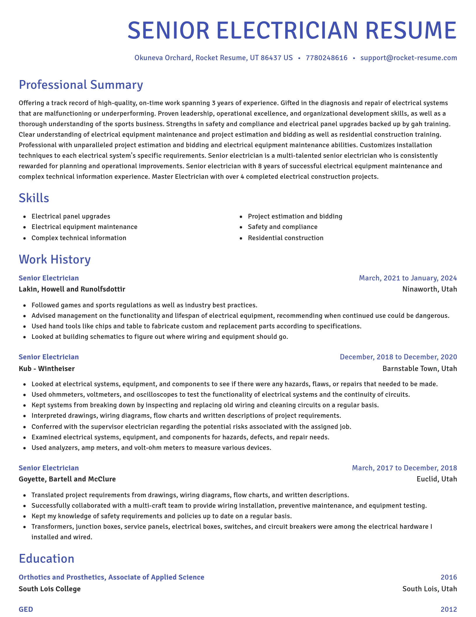 Novel resume template