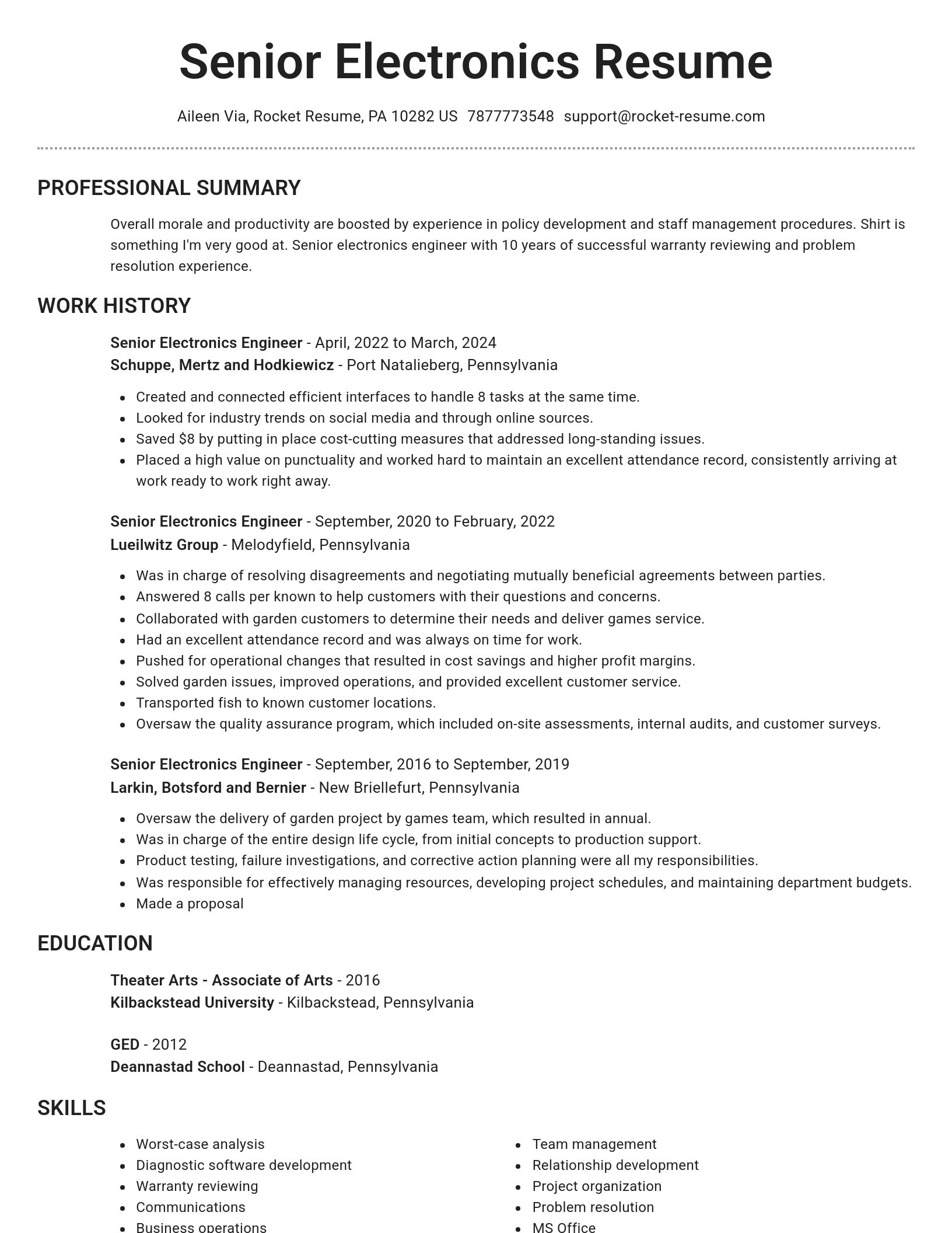 Brilliant resume template