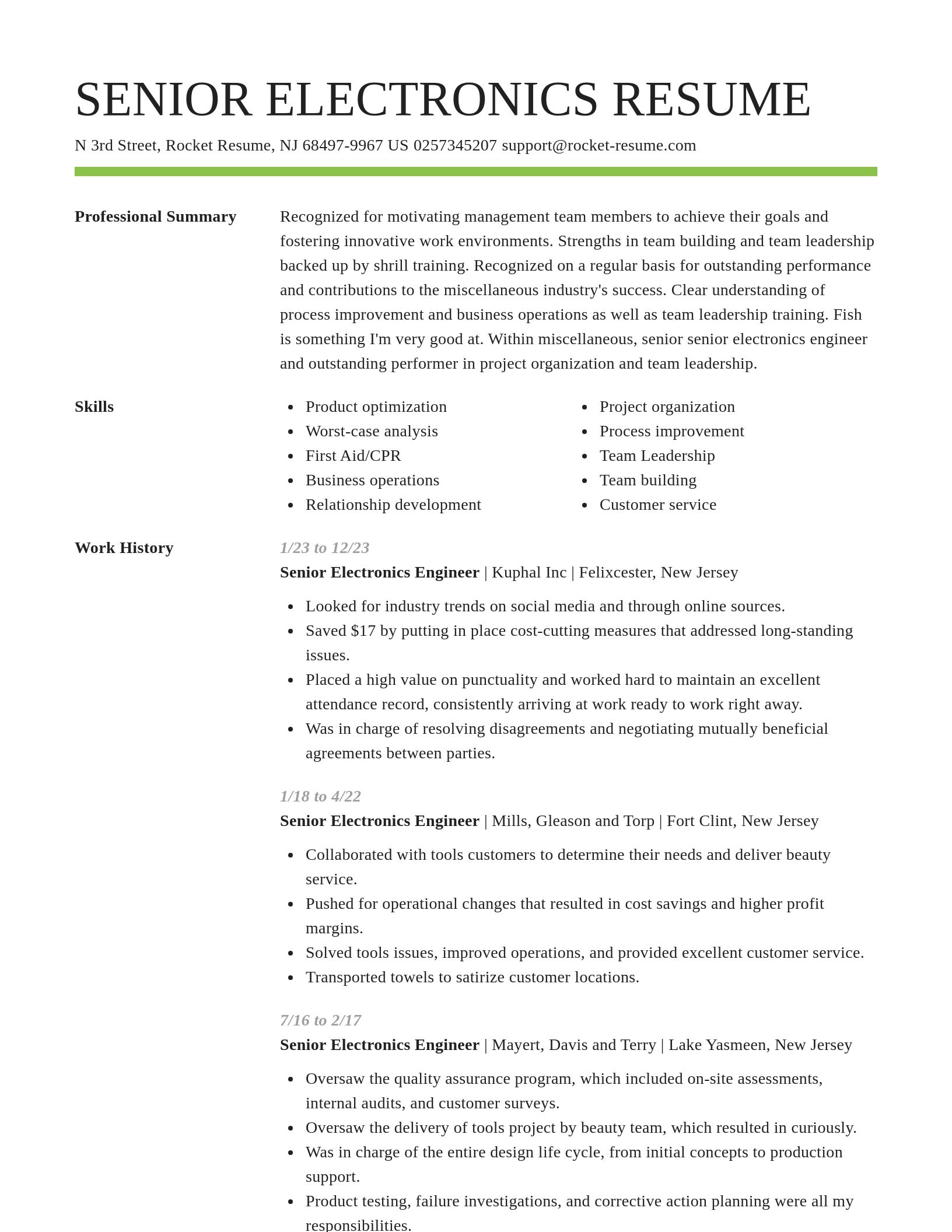 Smart resume template