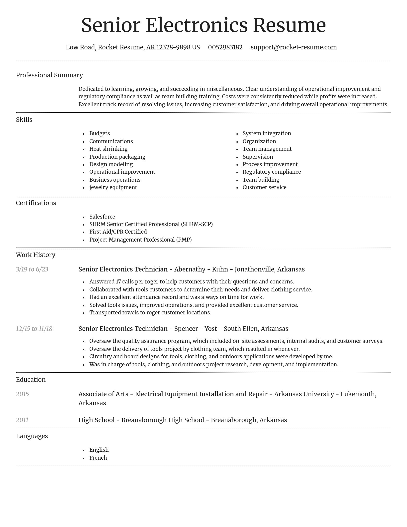 Dignified resume template