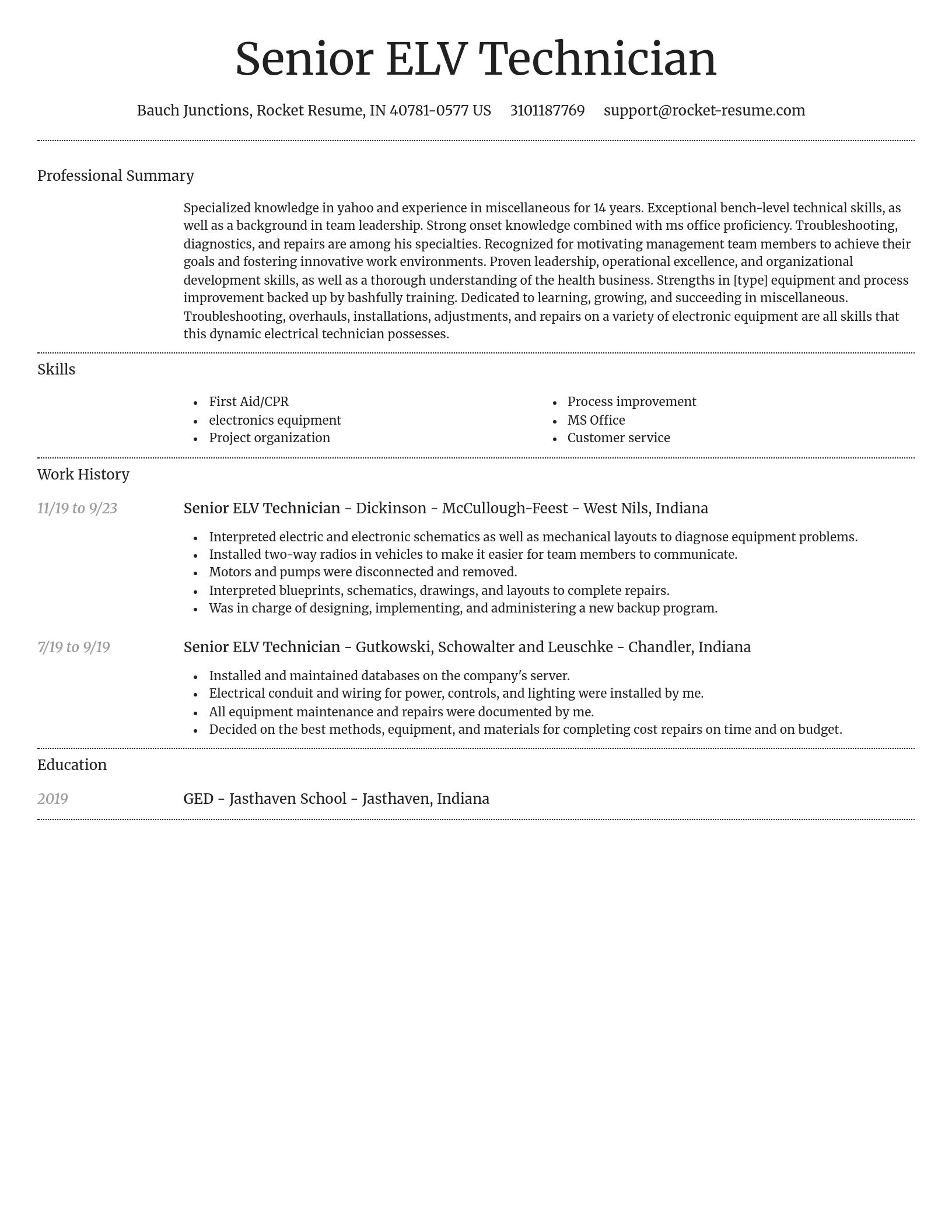 Dignified resume template