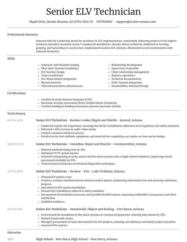 Dignified resume template