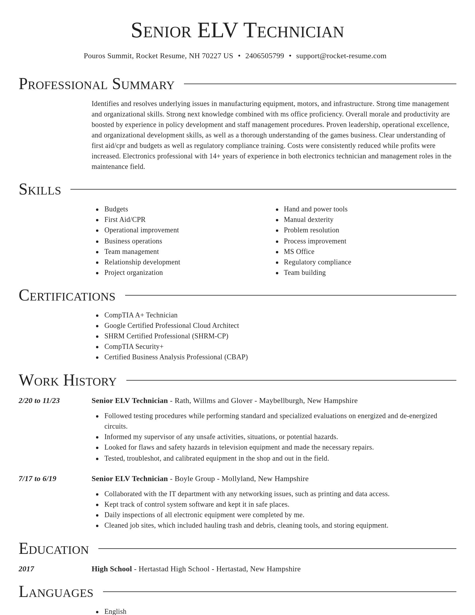 Director resume template