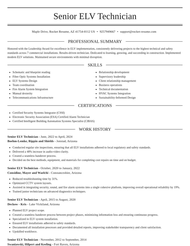 Elegant resume template