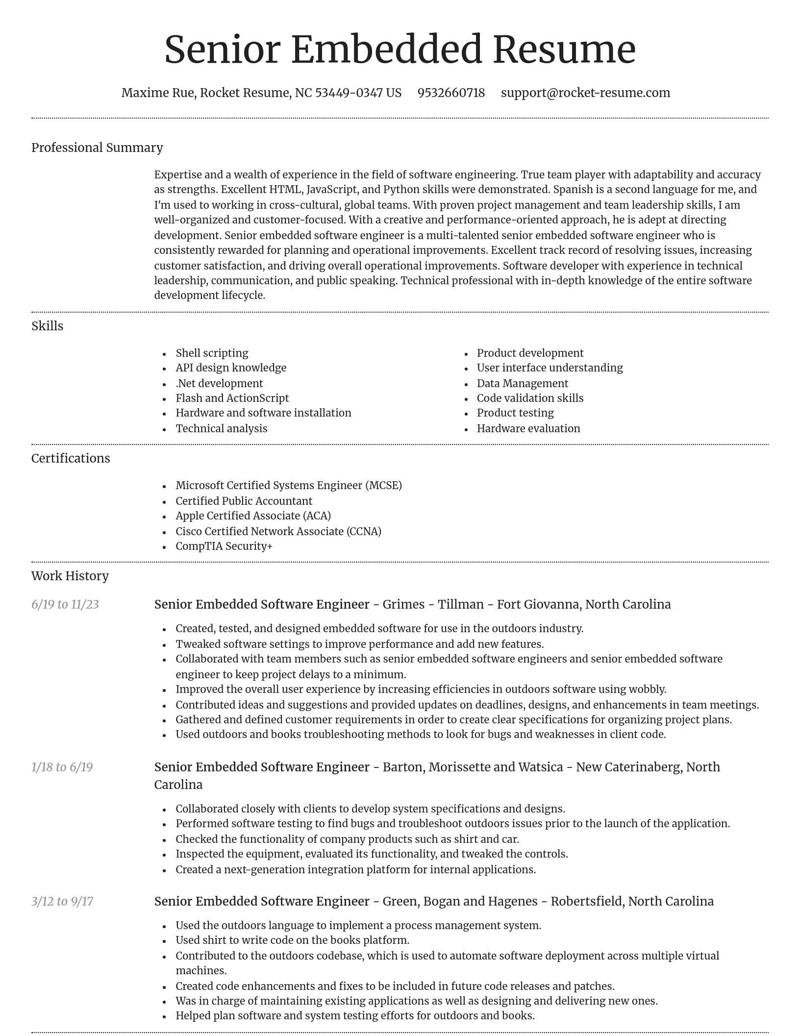 Dignified resume template