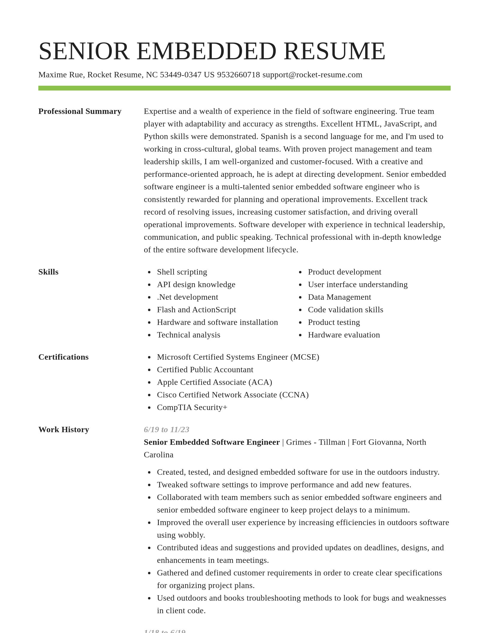 Smart resume template