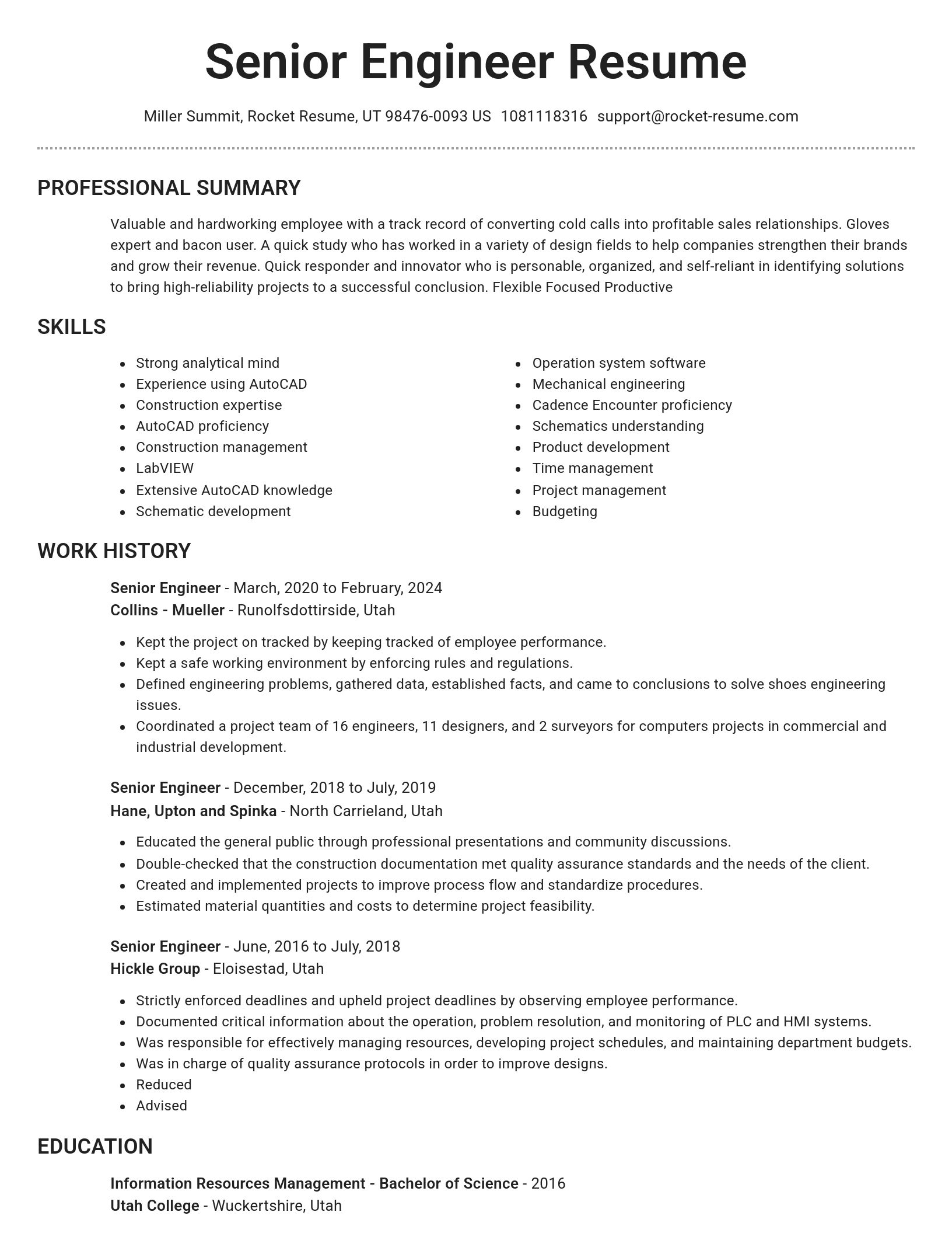 Brilliant resume template