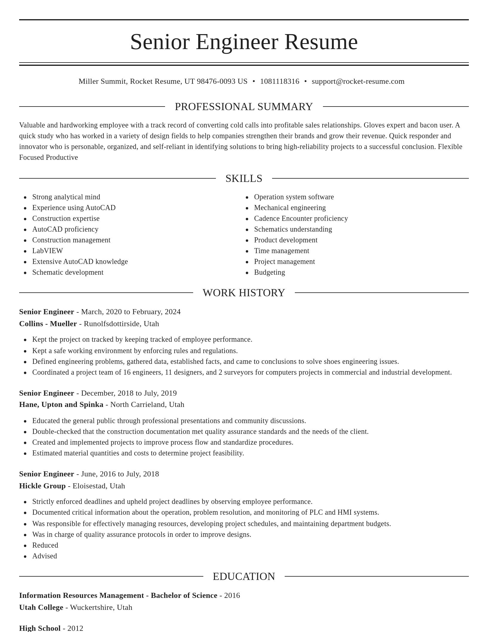 Elegant resume template