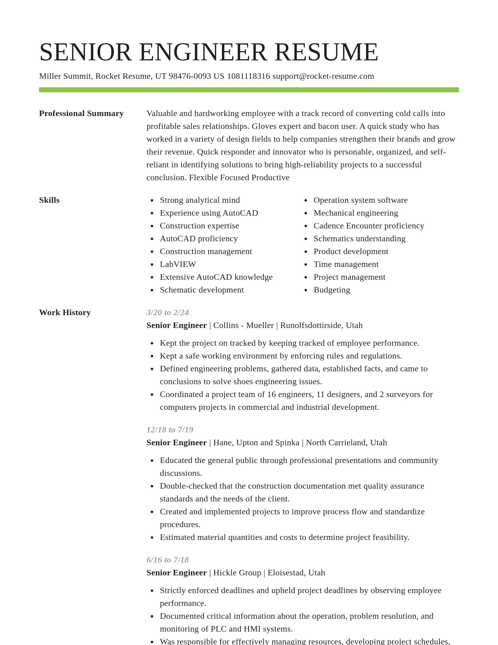 Smart resume template