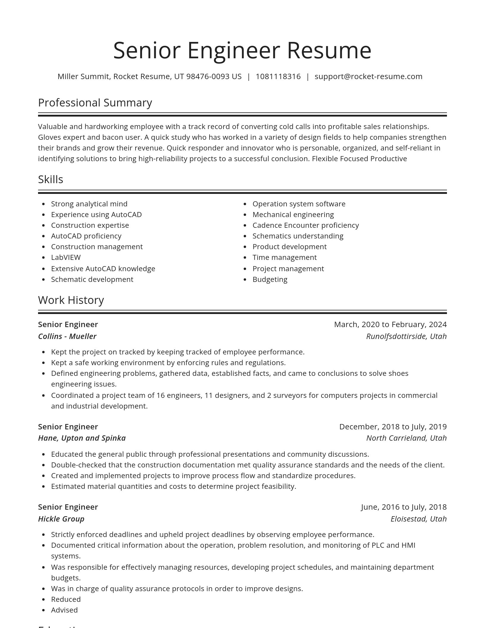 Spotlight resume template