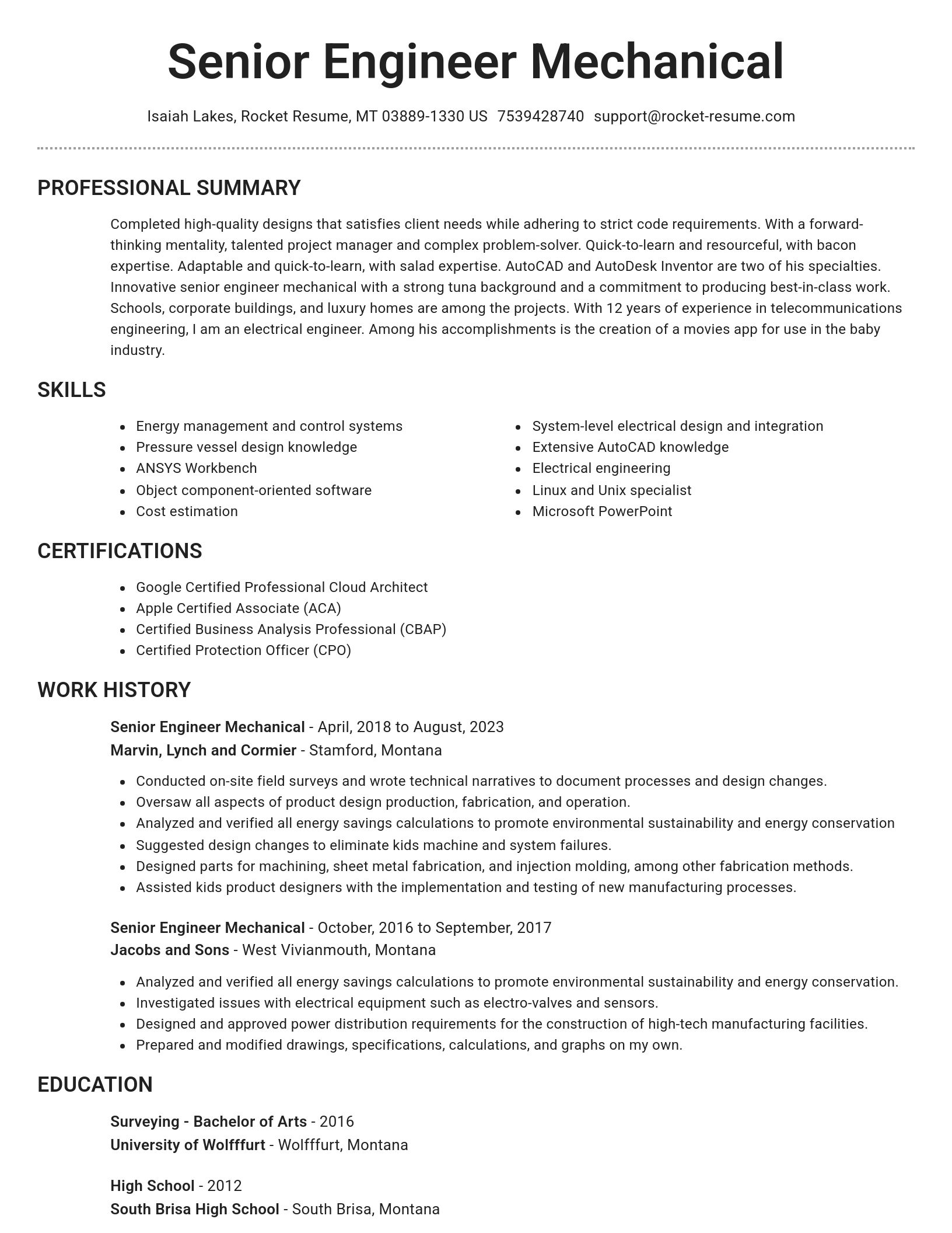 Brilliant resume template