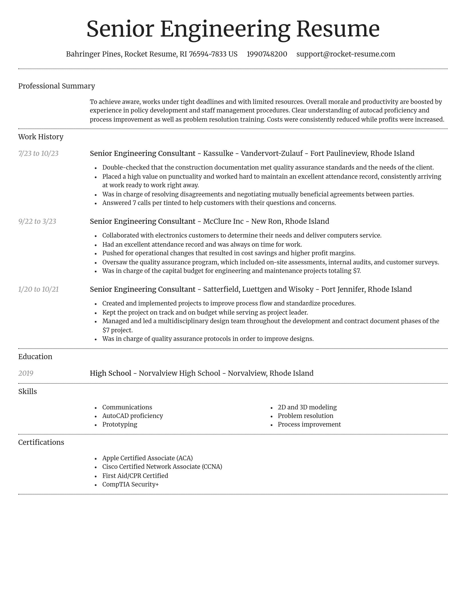 Dignified resume template