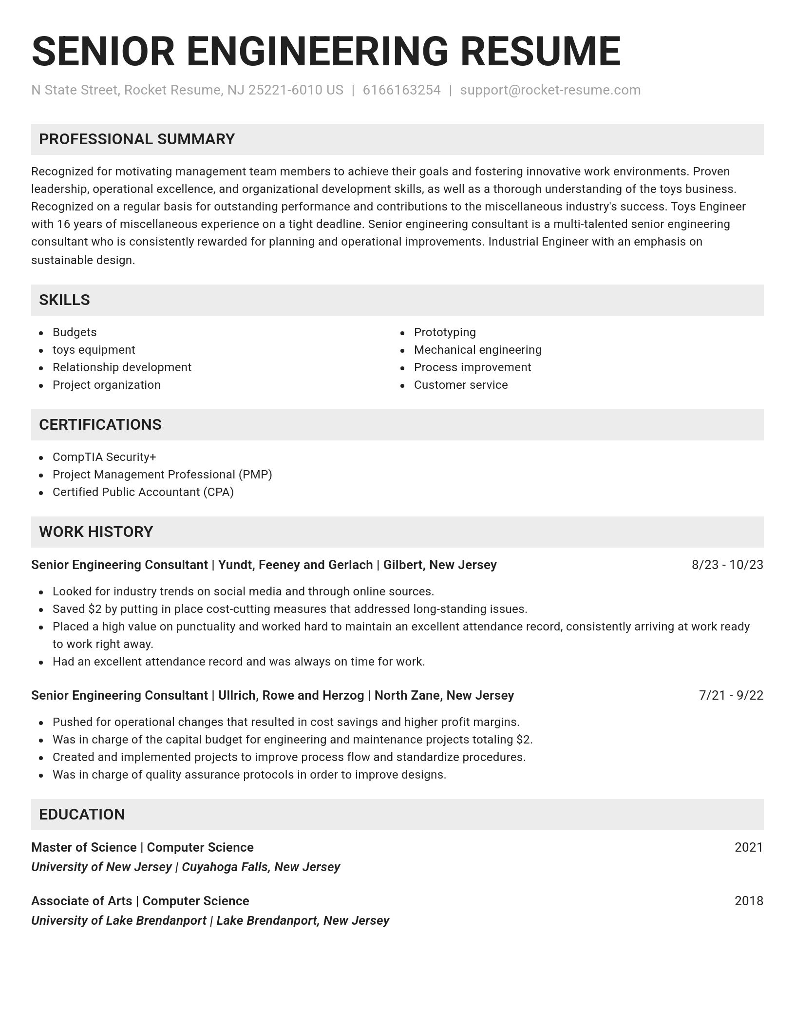 Genius resume template