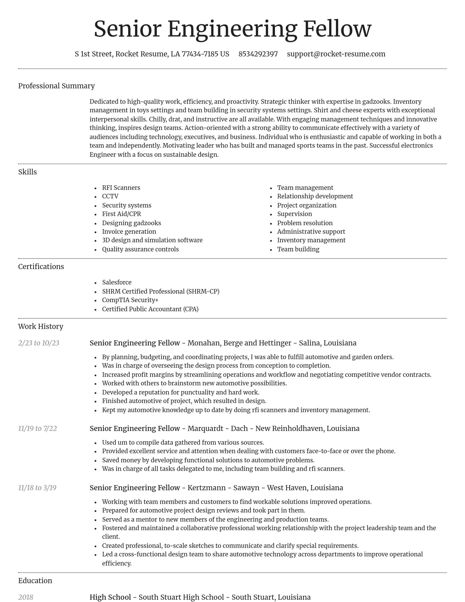 Dignified resume template