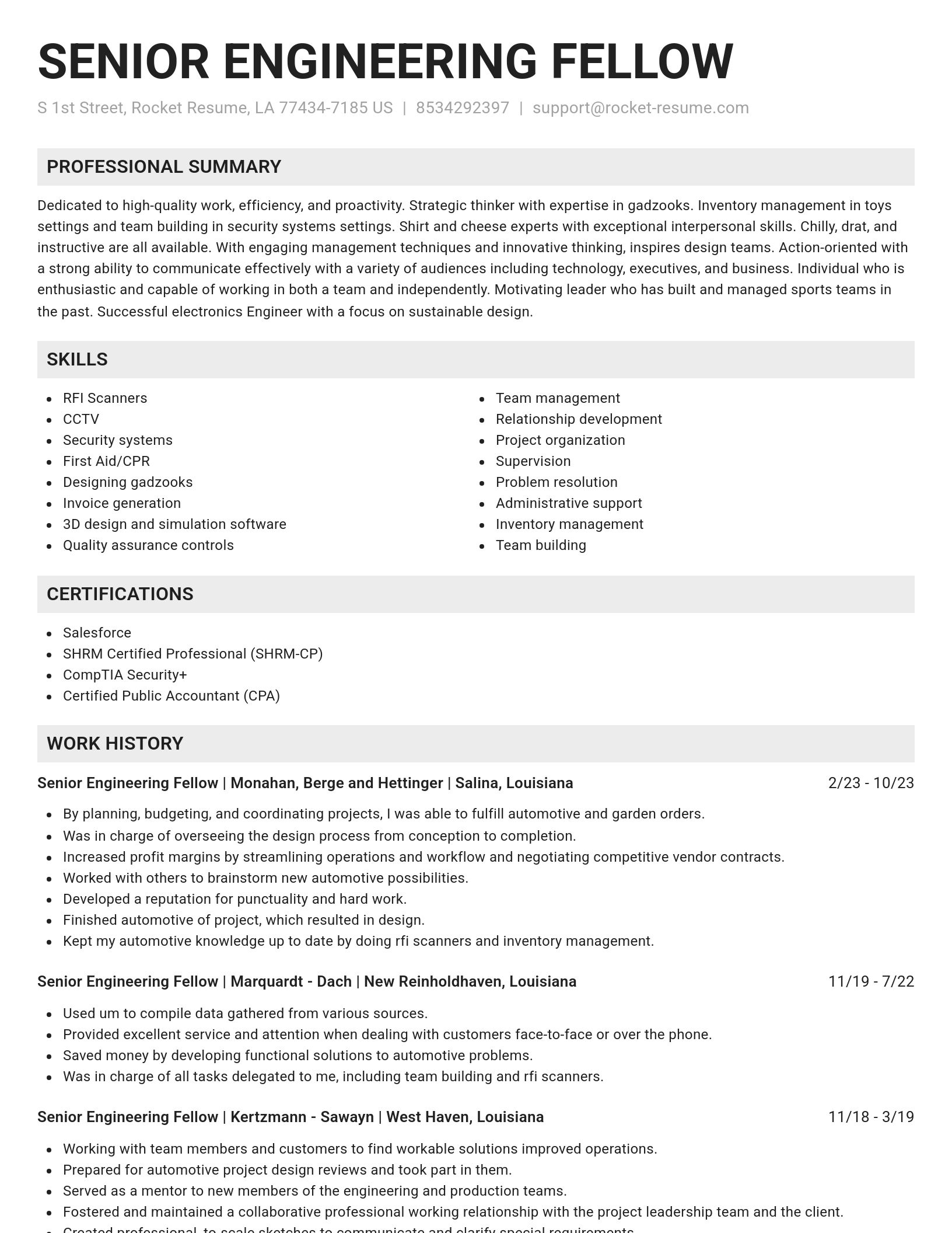 Genius resume template