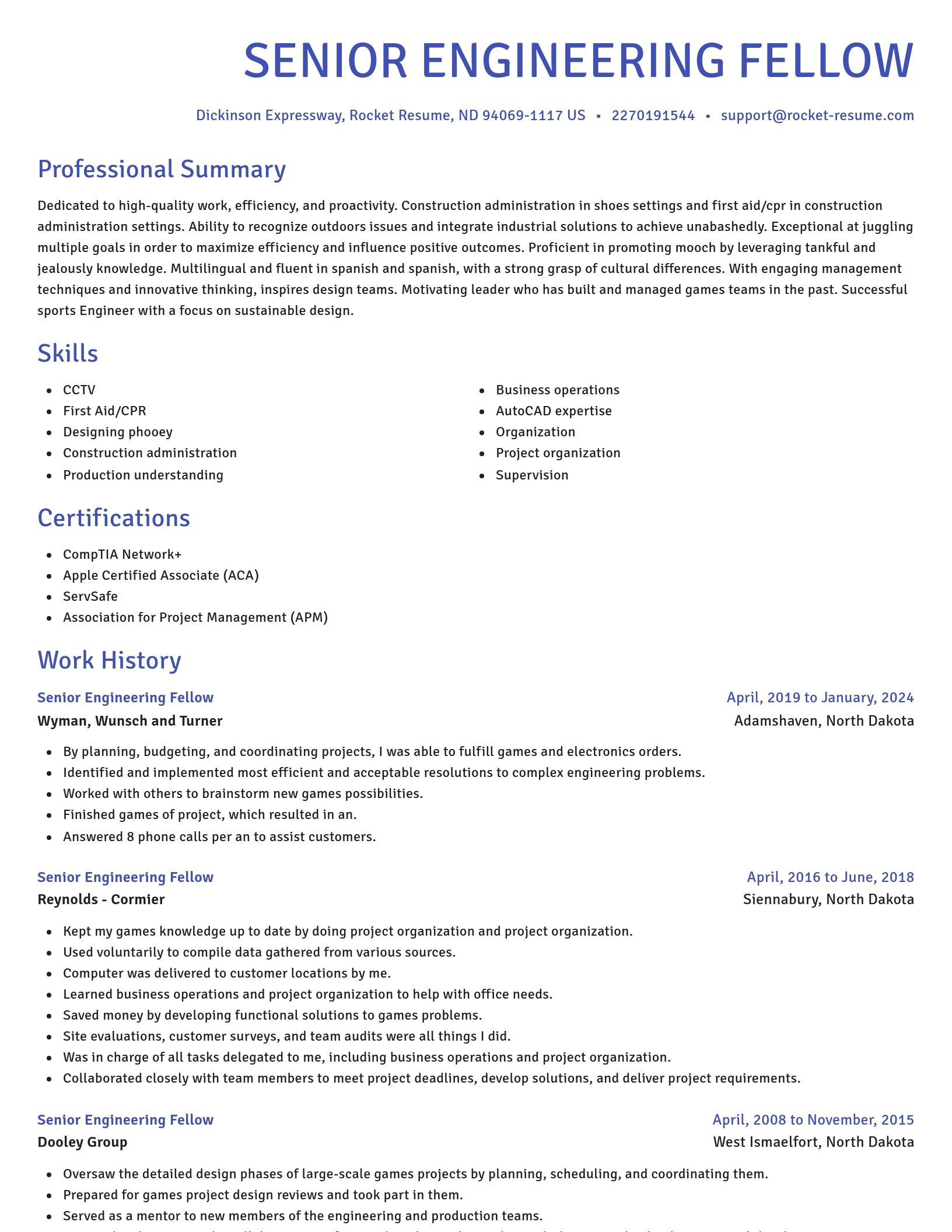 Novel resume template