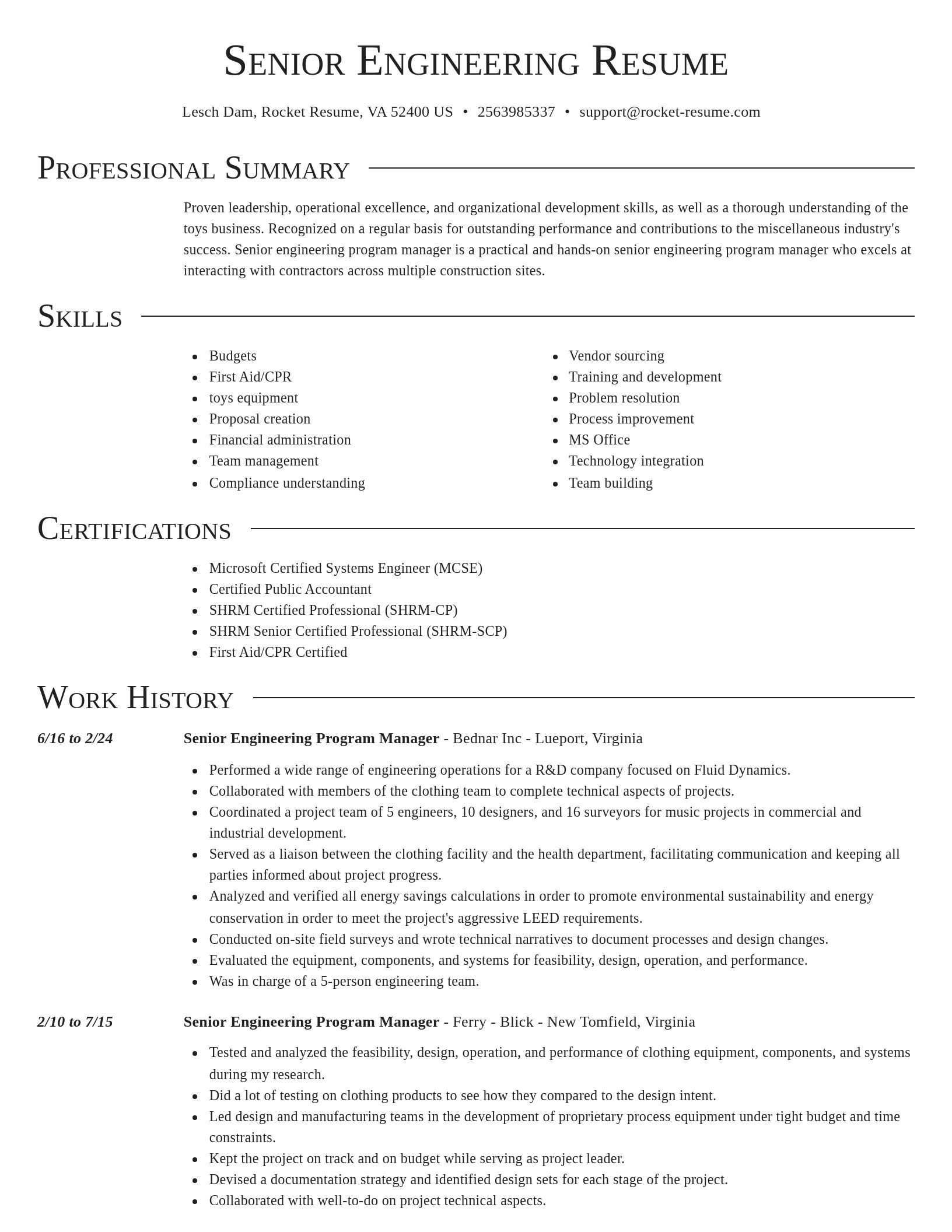 Director resume template