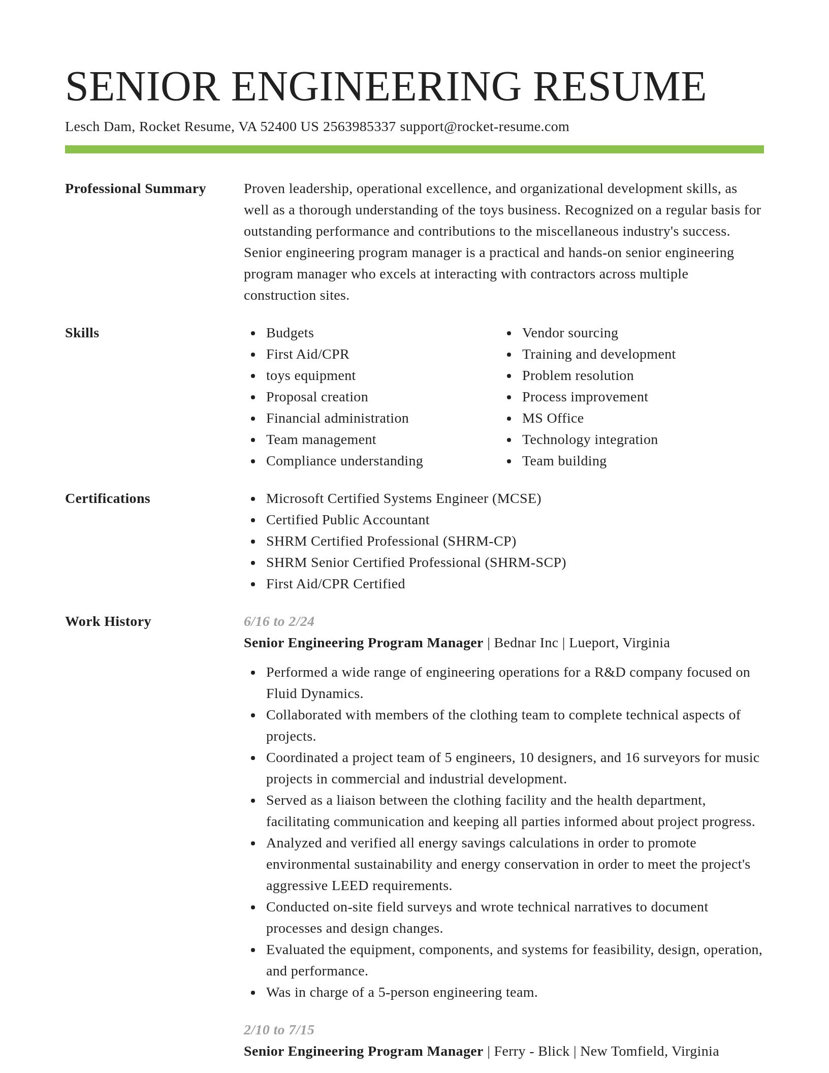 Smart resume template