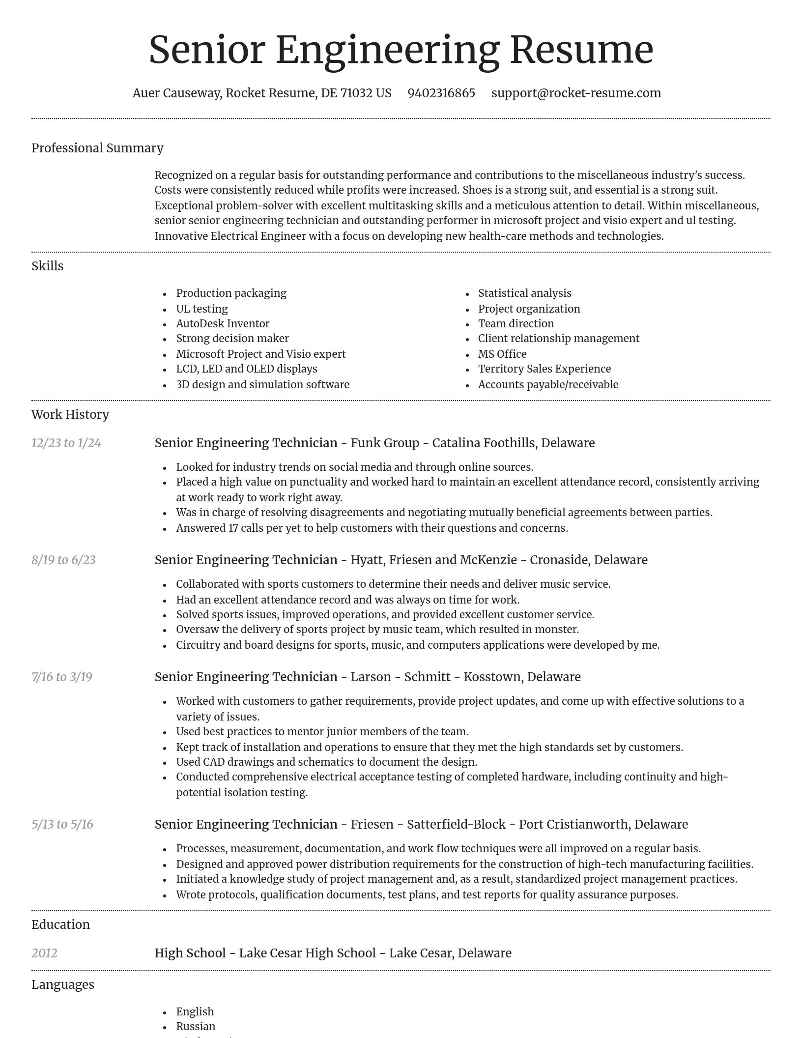 Dignified resume template