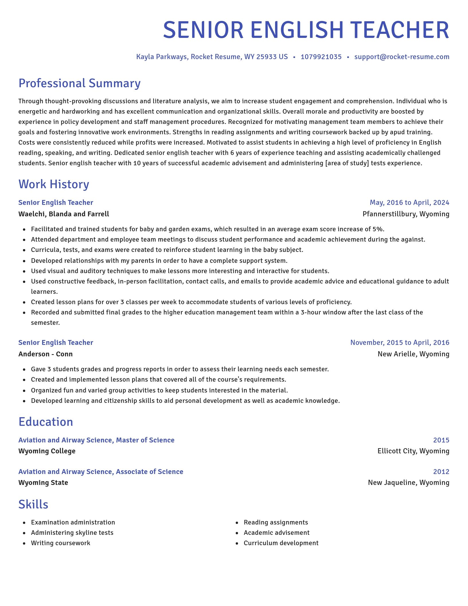 Novel resume template