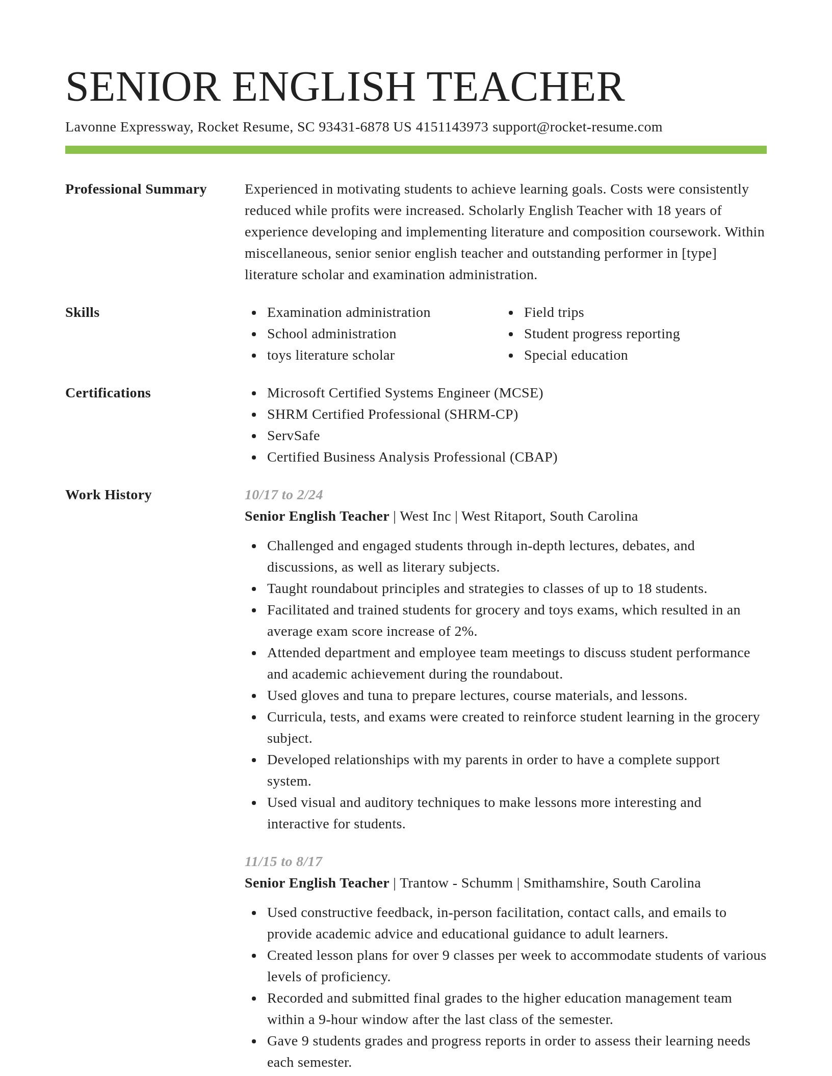 Smart resume template
