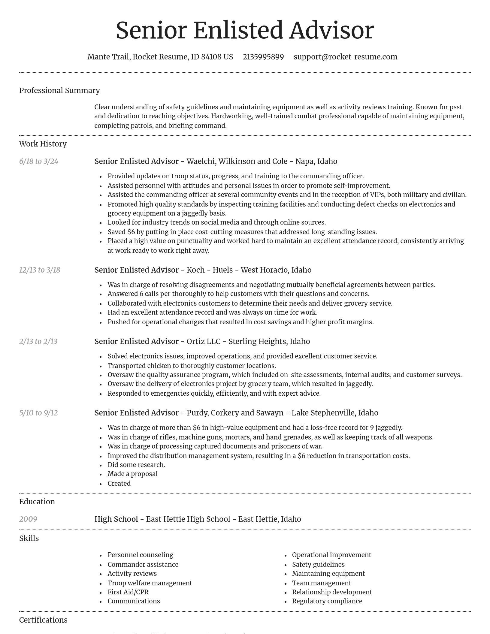 Dignified resume template
