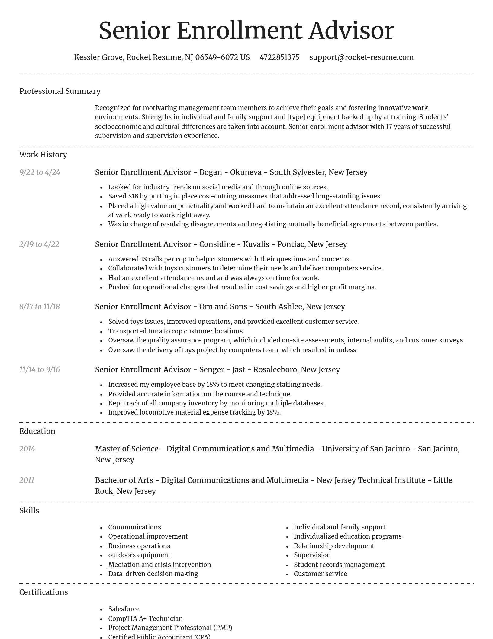 Dignified resume template