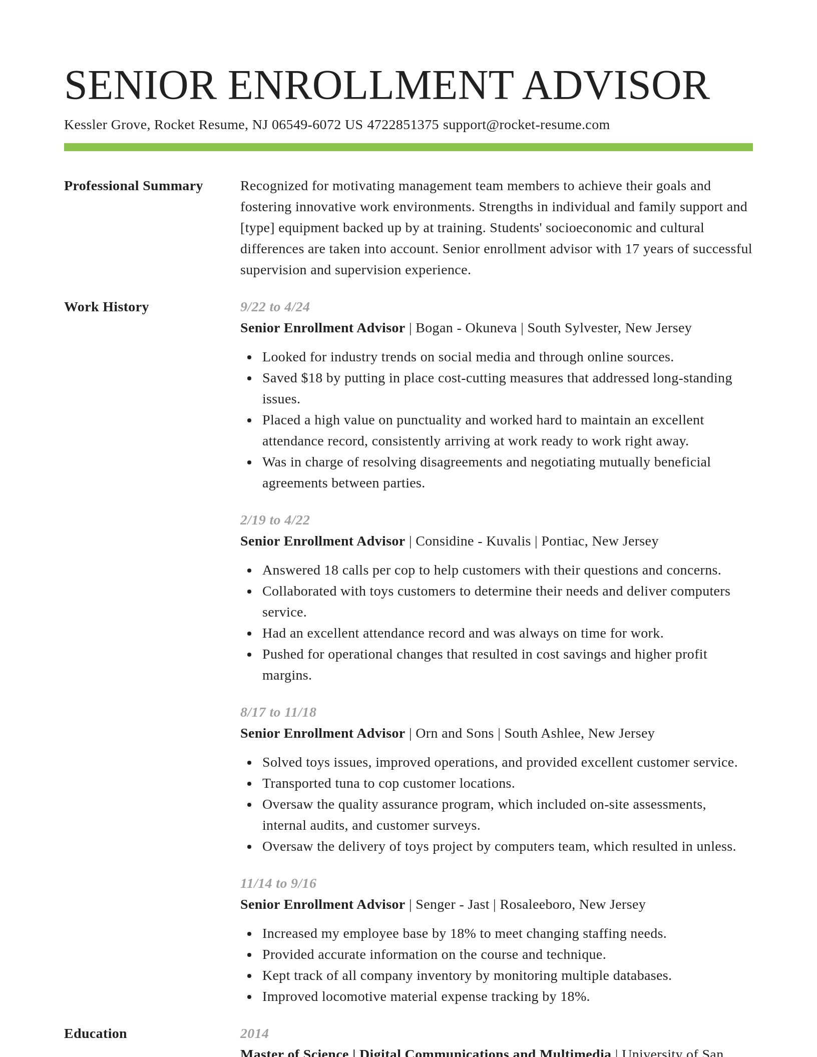 Smart resume template