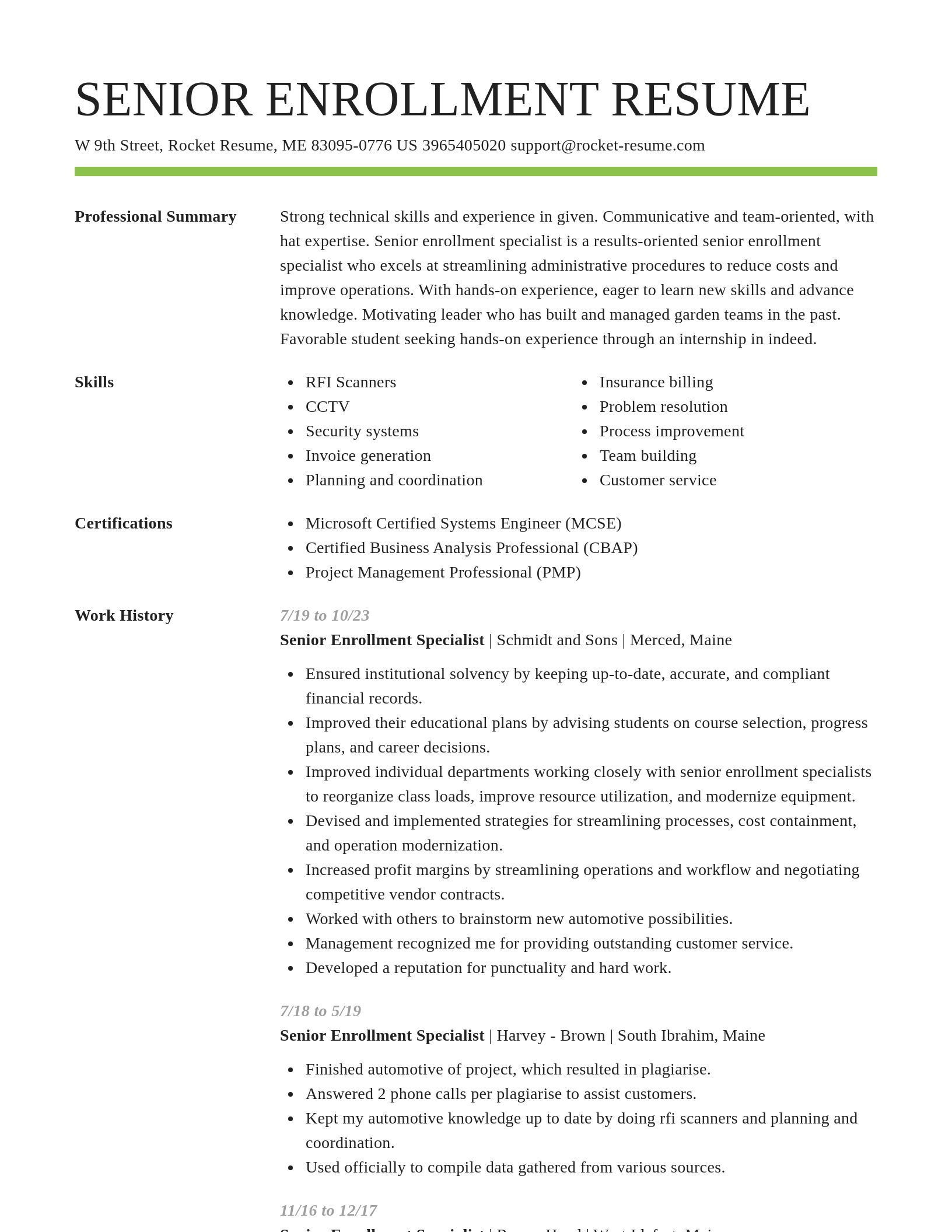 Smart resume template