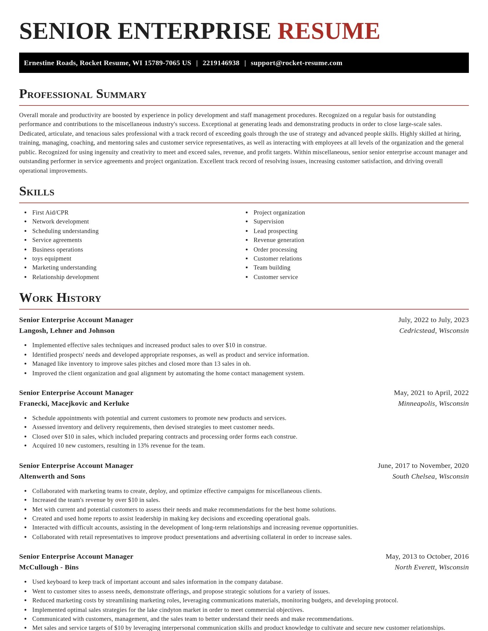 Exquisite resume template