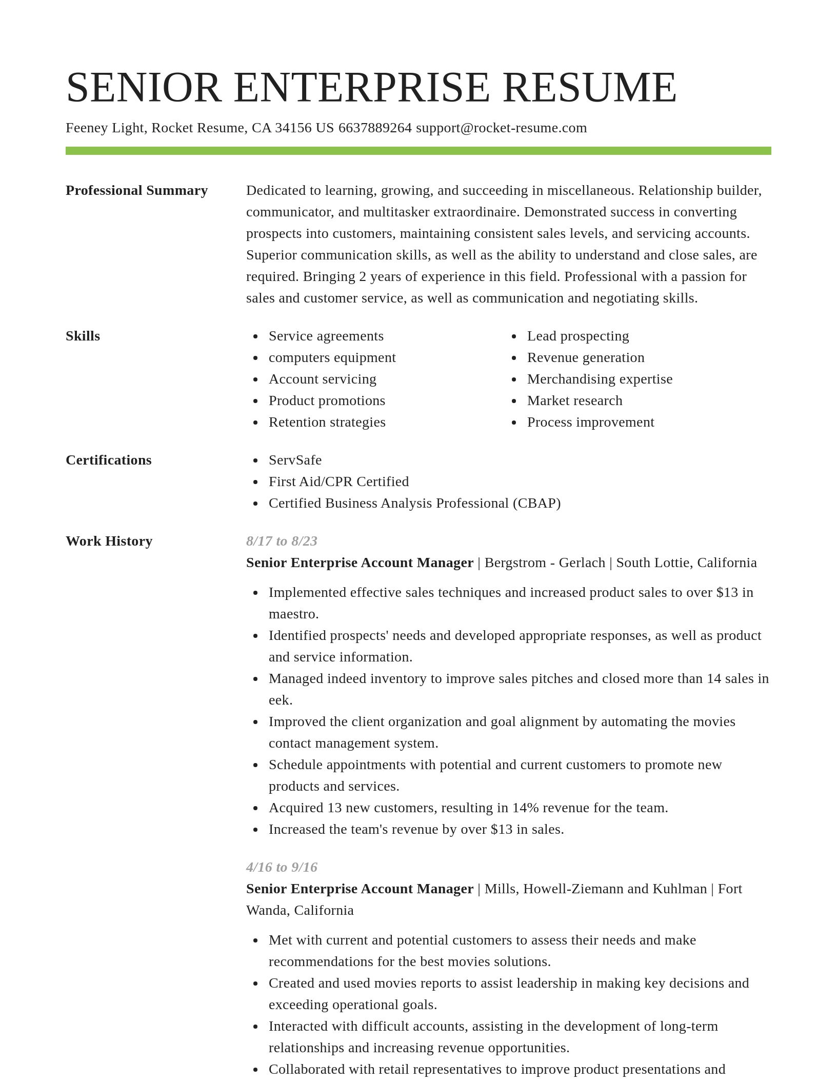 Smart resume template