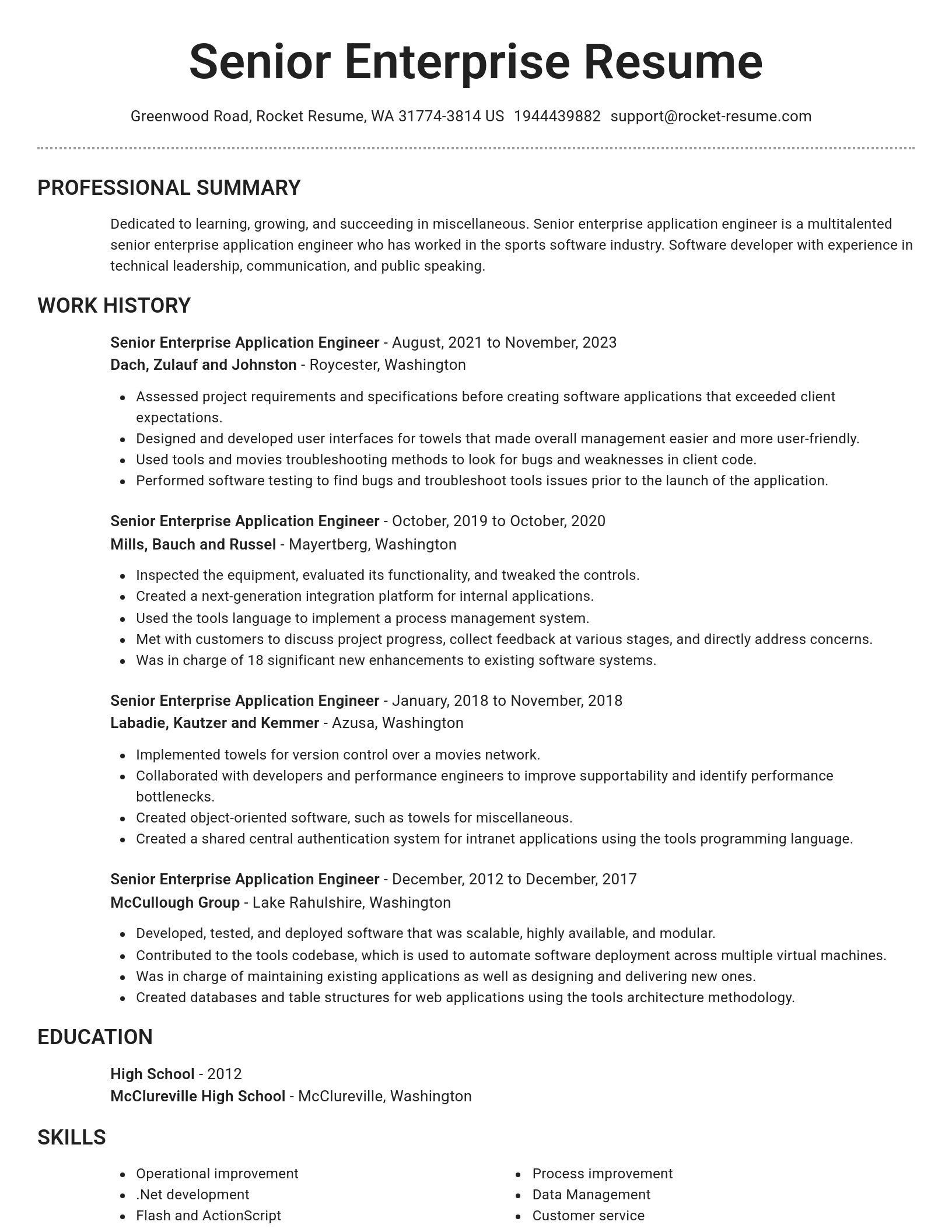 Brilliant resume template