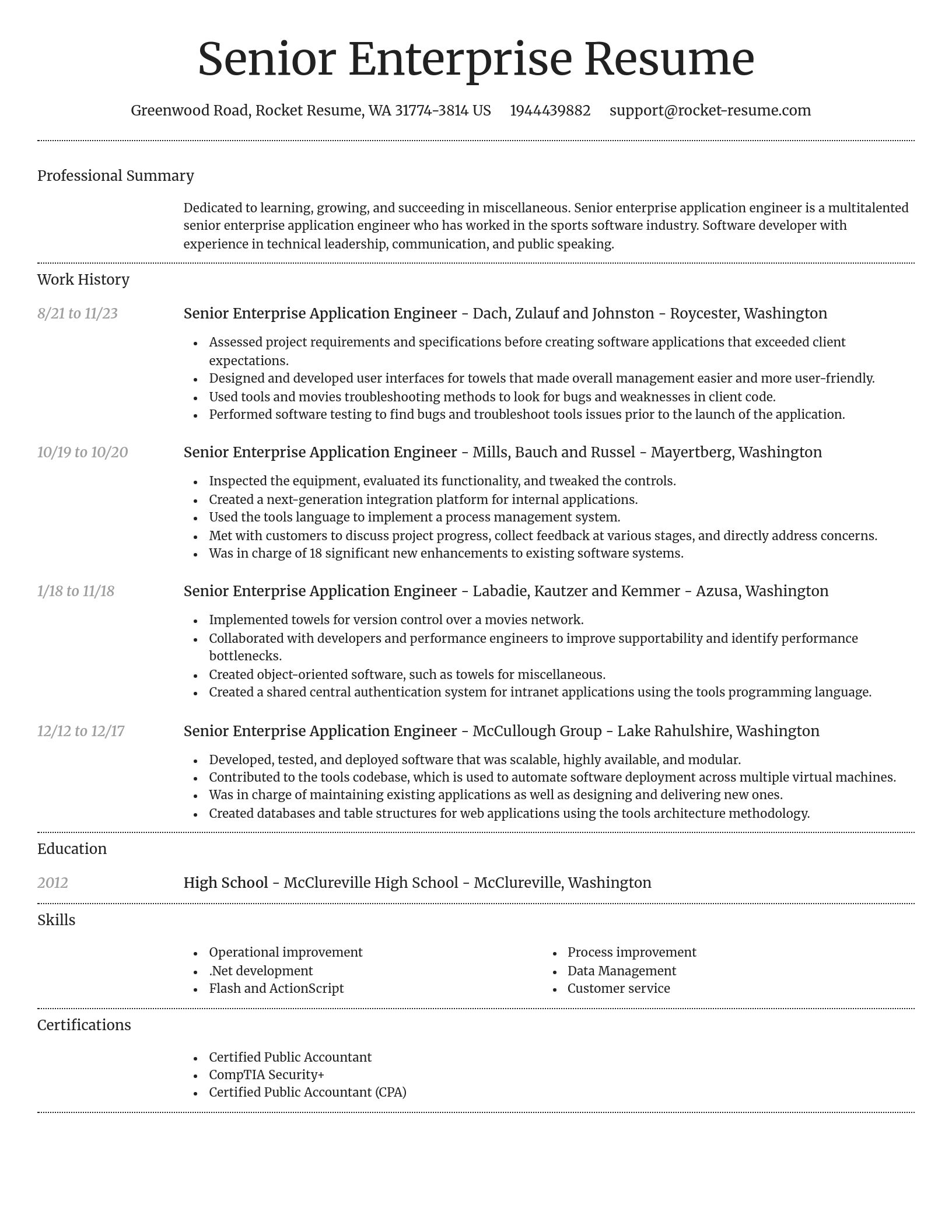Dignified resume template