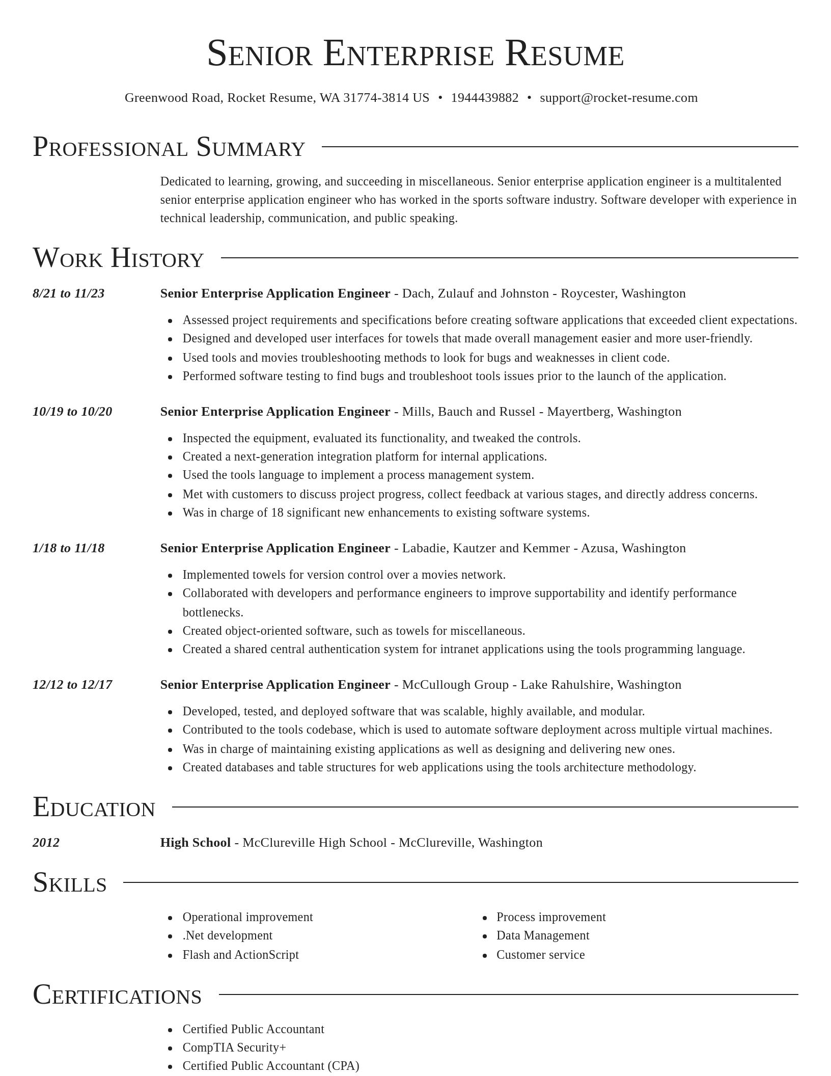 Director resume template