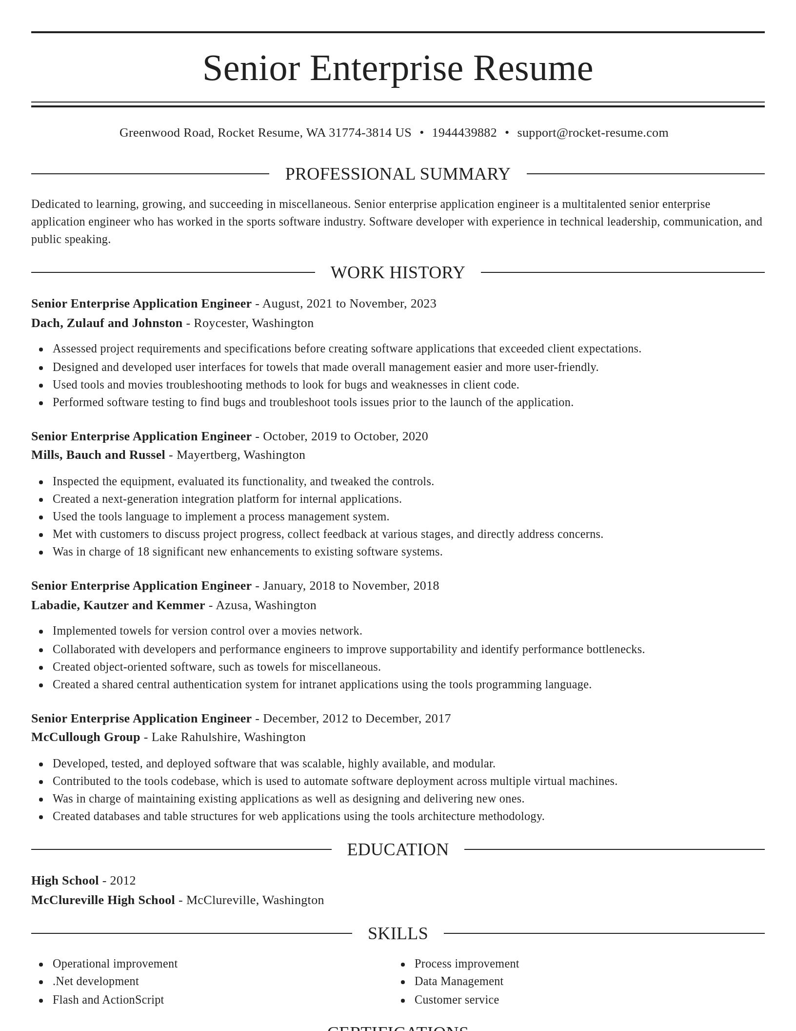 Elegant resume template