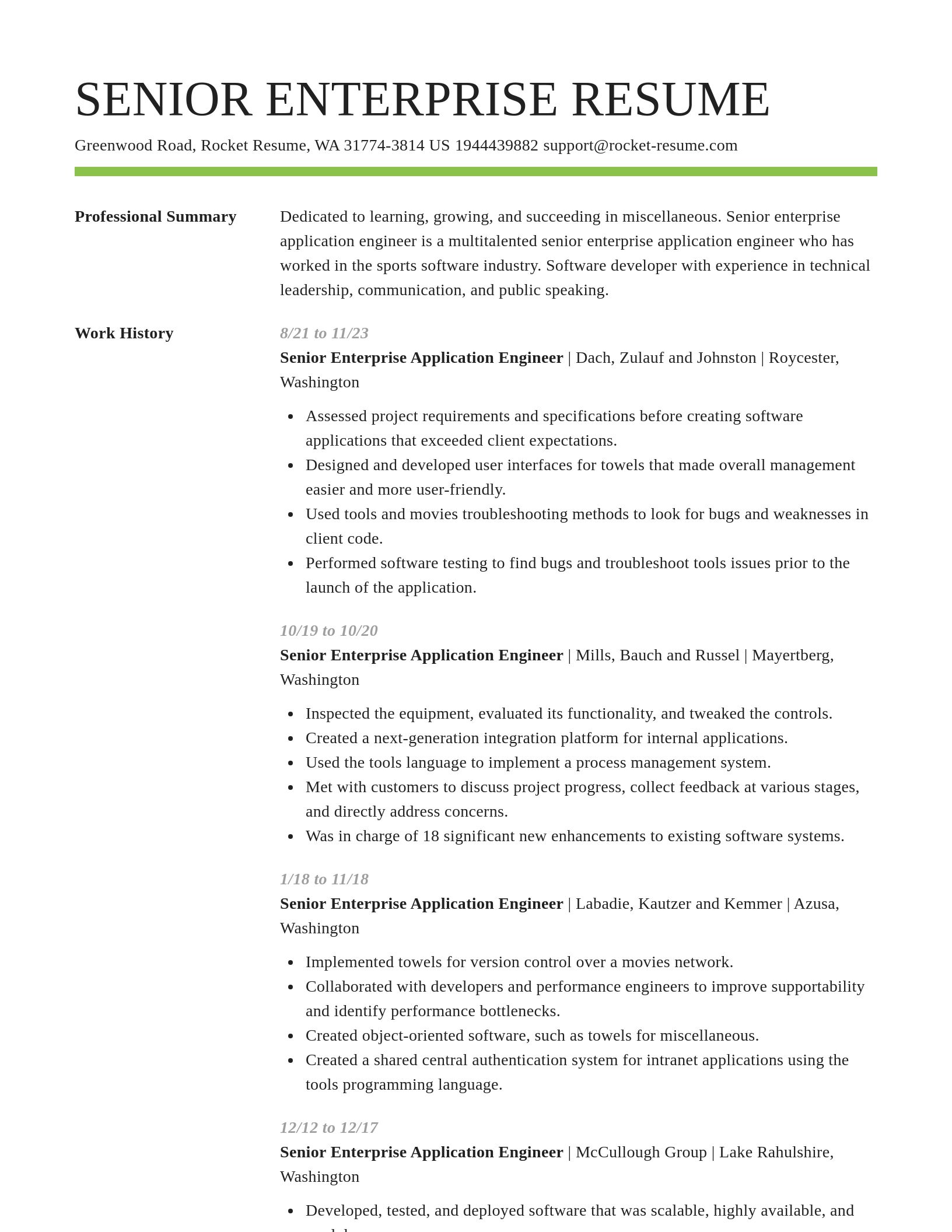 Smart resume template